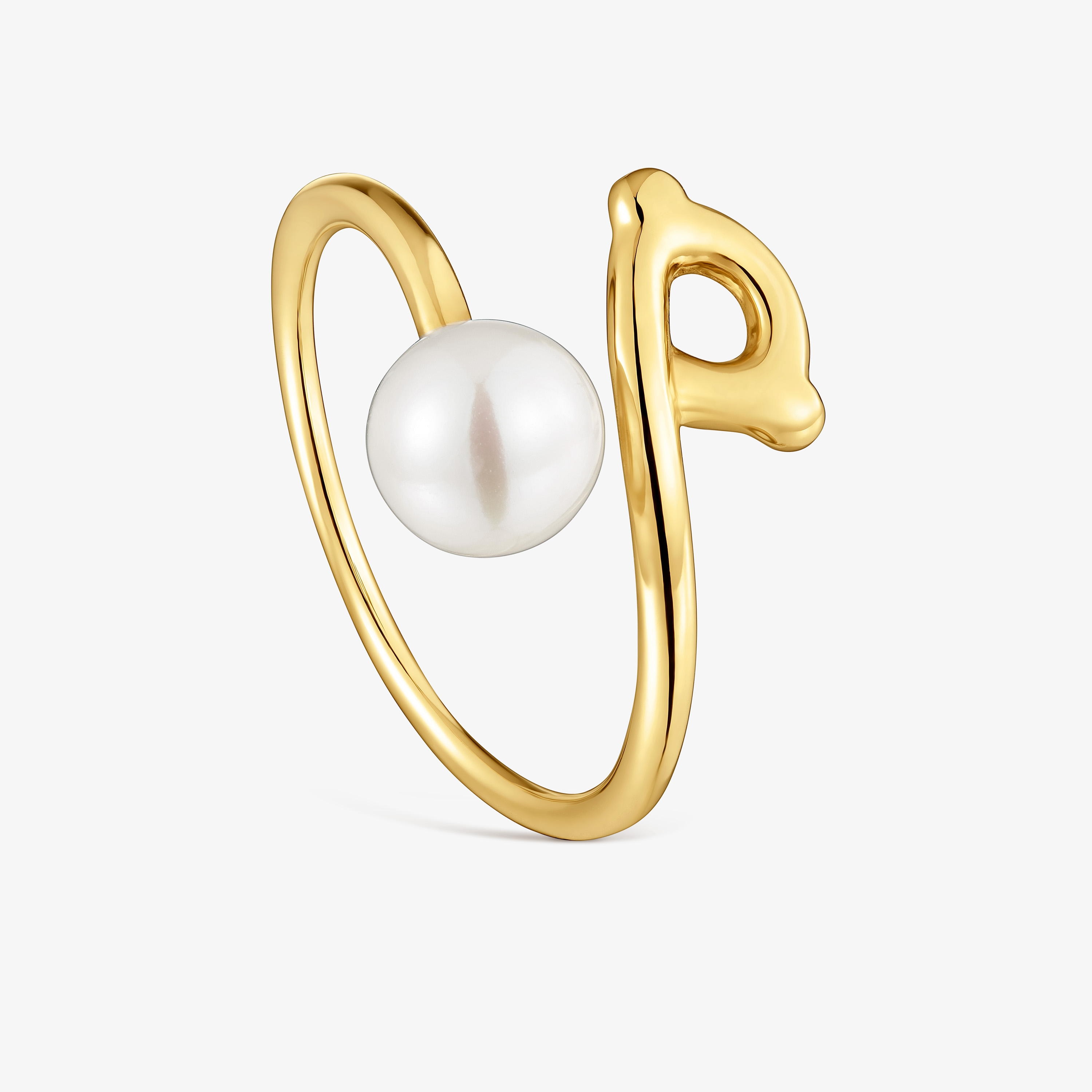9kt gold bear-motif and cultured pearl Ring TOUS Infinity