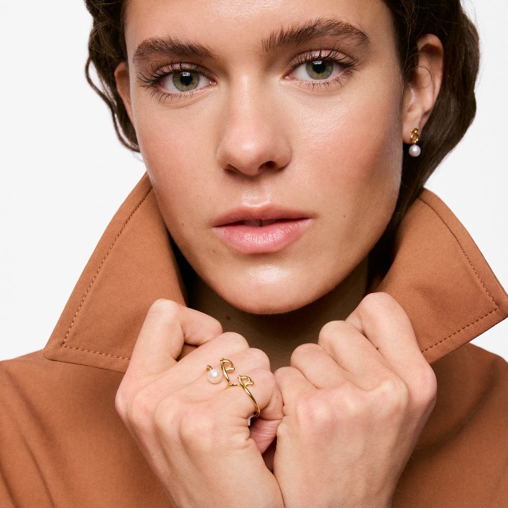 Anillo de oro 9 kt motivo oso y perla cultivada TOUS Infinity