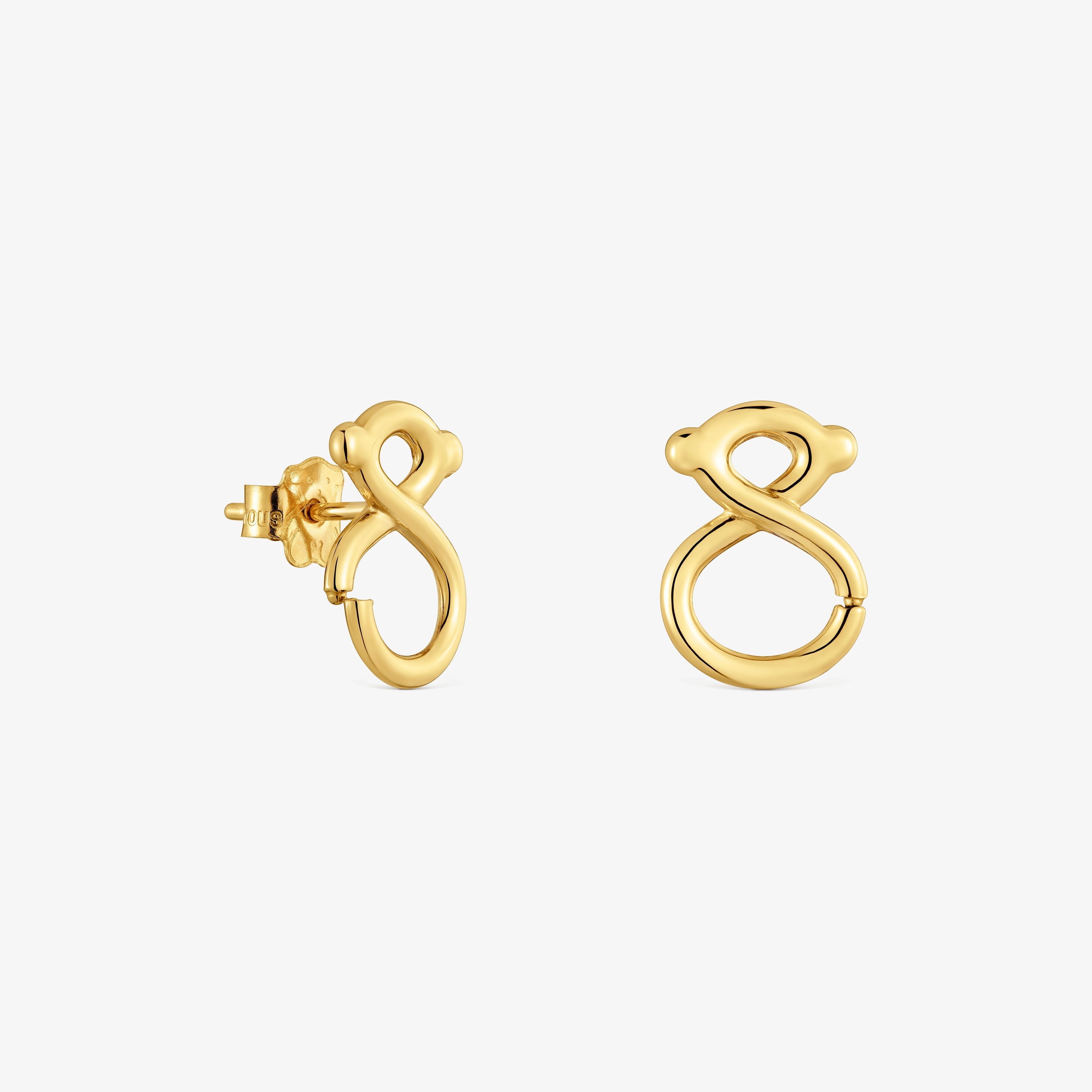 14 mm 9kt gold bear-motif Earrings TOUS Infinity