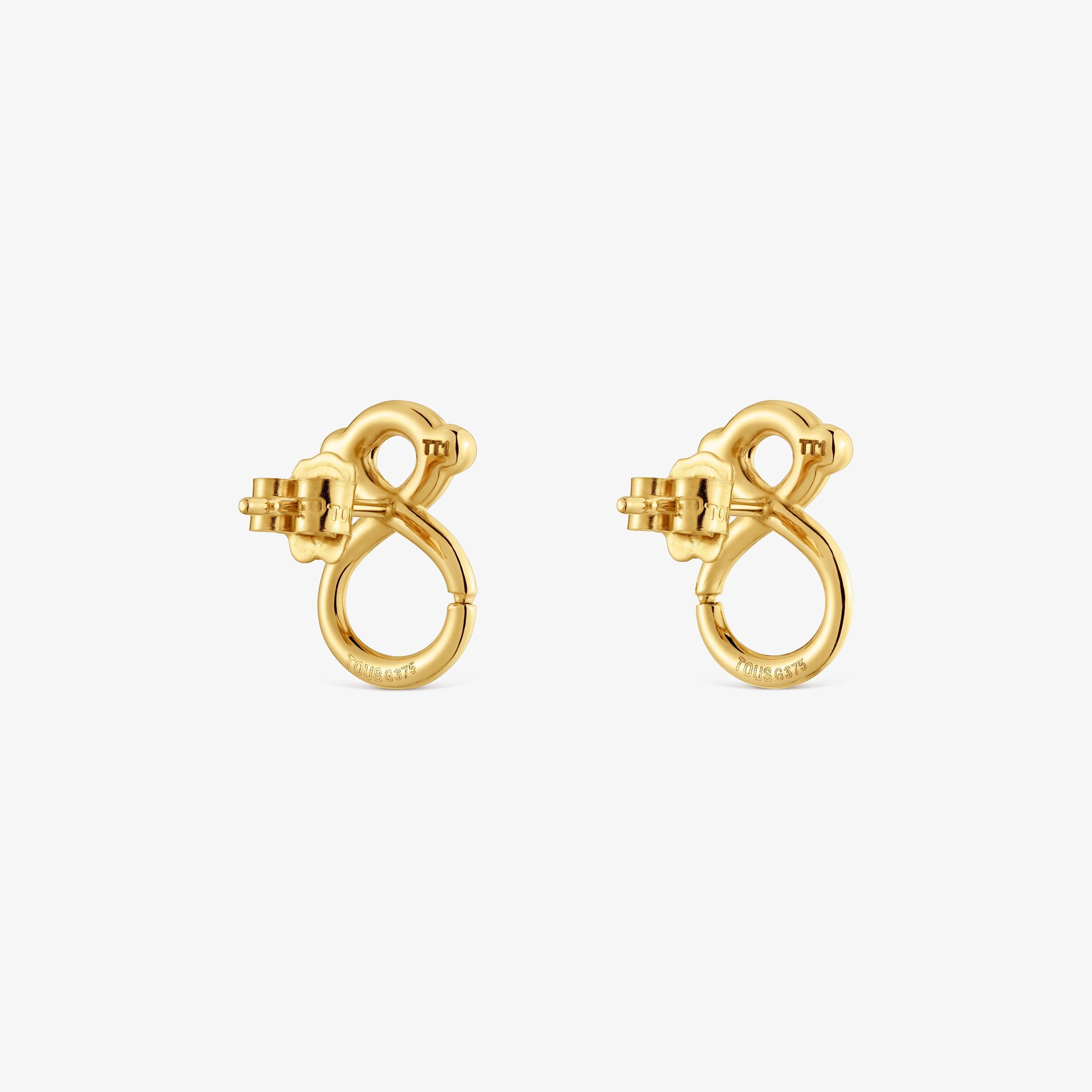 14 mm 9kt gold bear-motif Earrings TOUS Infinity