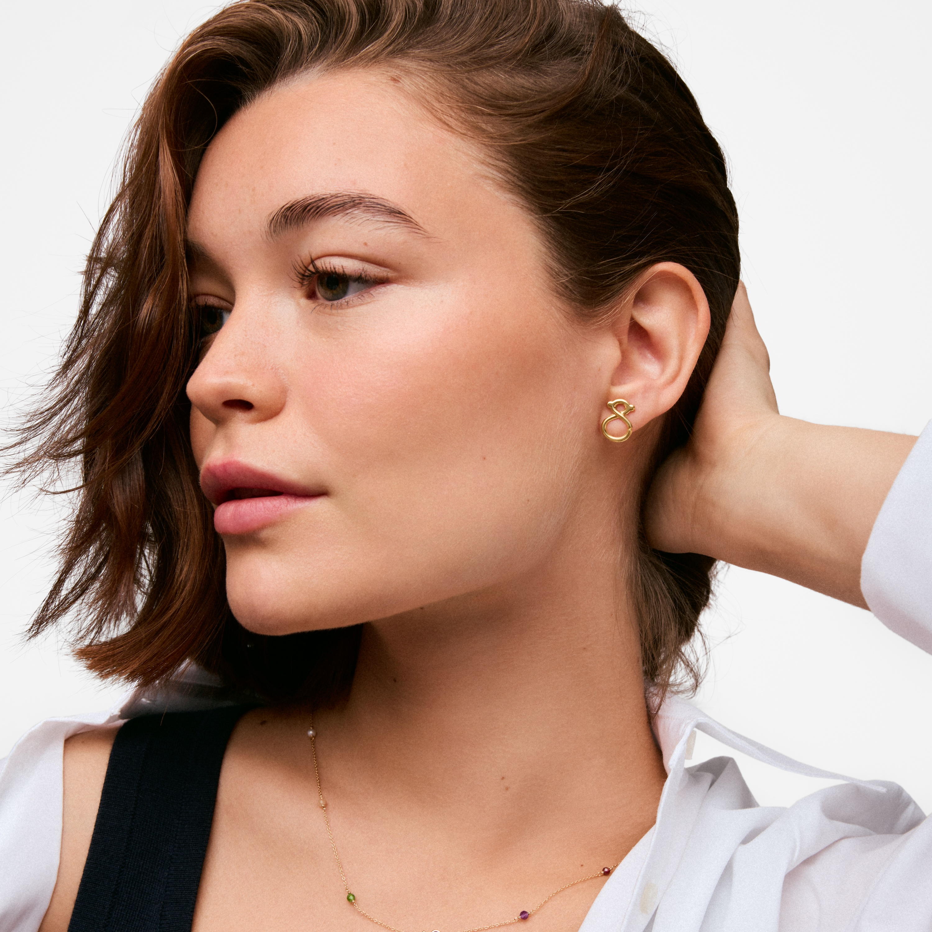 14 mm 9kt gold bear-motif Earrings TOUS Infinity