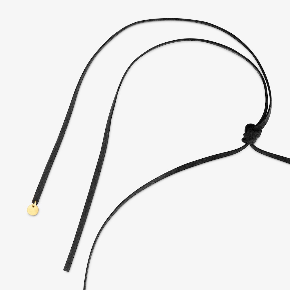 Long 40-mm gold-colored steel and black cord Necklace TOUS Kaos