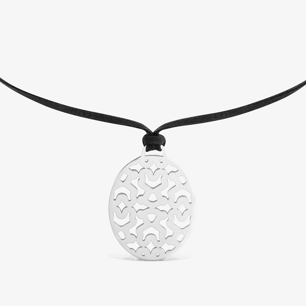 Long 40-mm steel and black cord Necklace TOUS Kaos
