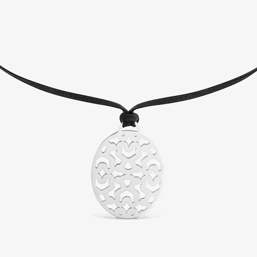 Long 40-mm steel and black cord Necklace TOUS Kaos