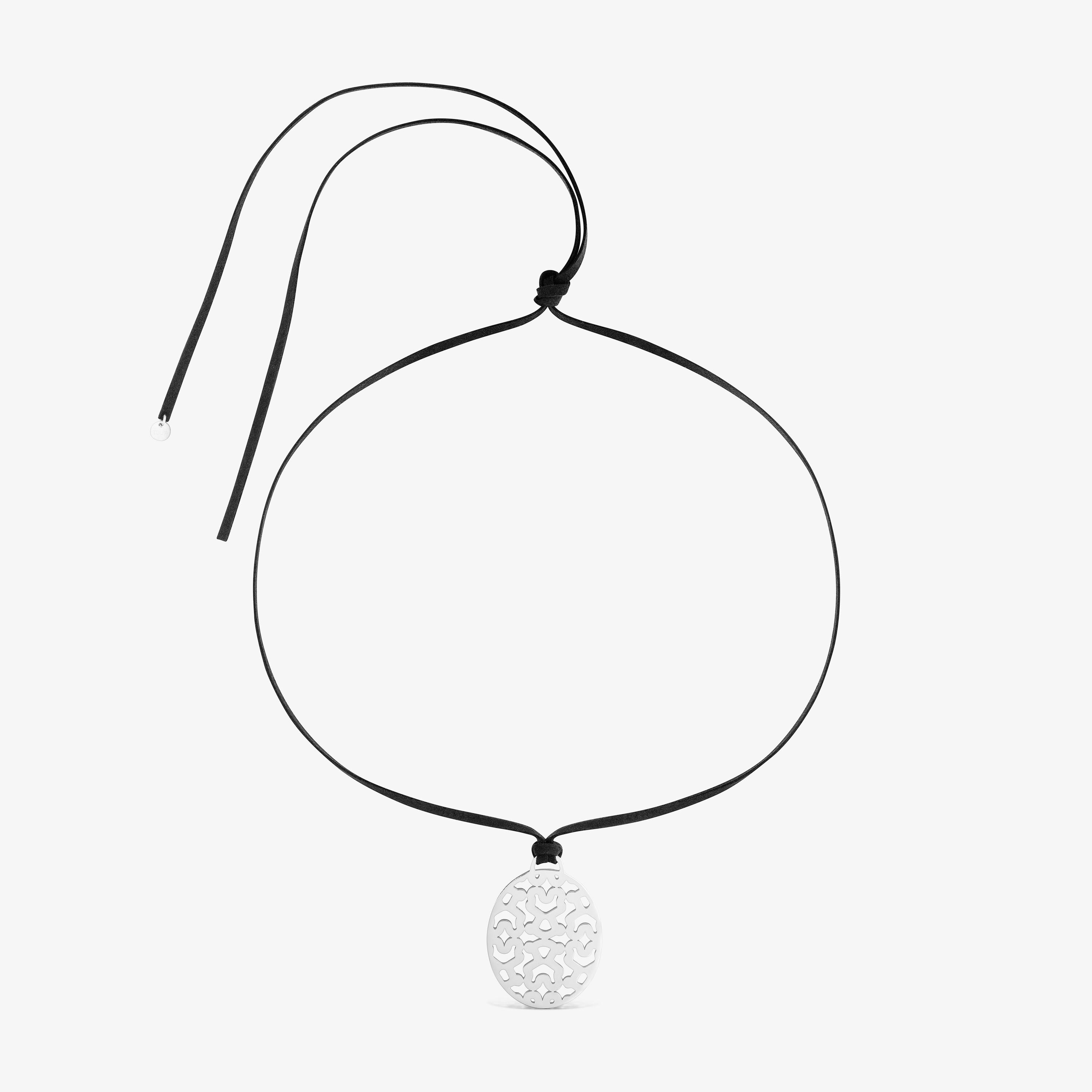 Long 40-mm steel and black cord Necklace TOUS Kaos