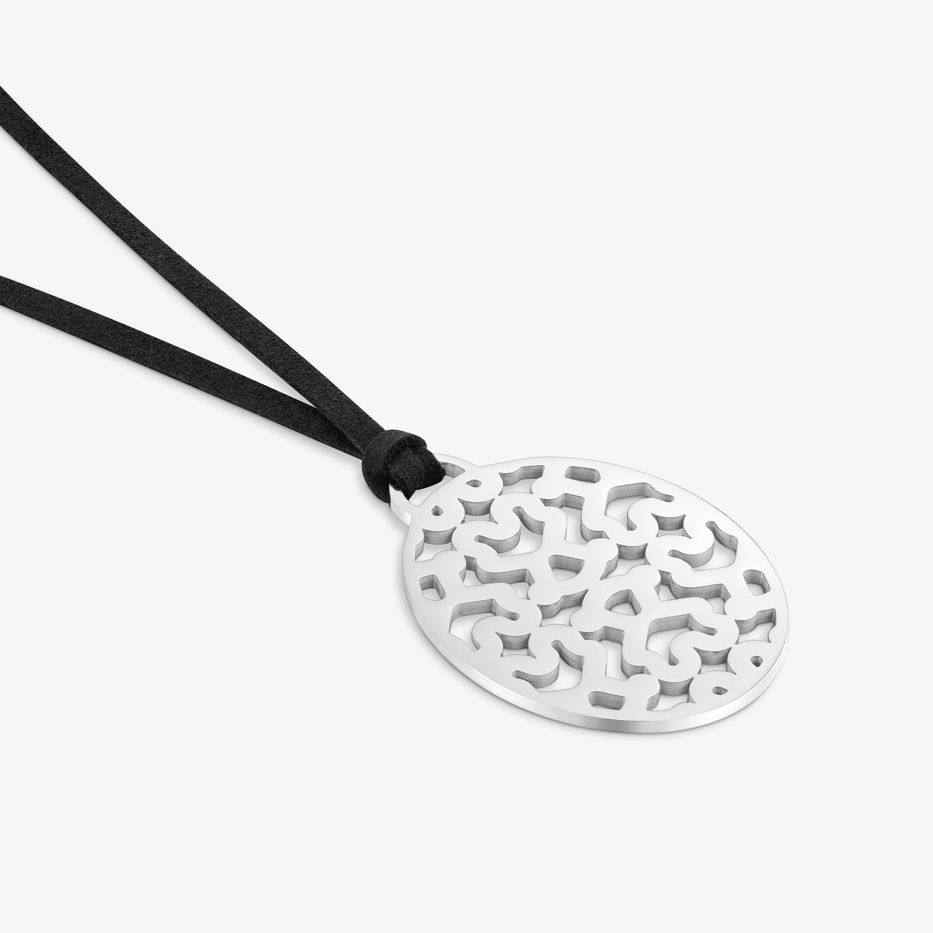 Long 40-mm steel and black cord Necklace TOUS Kaos