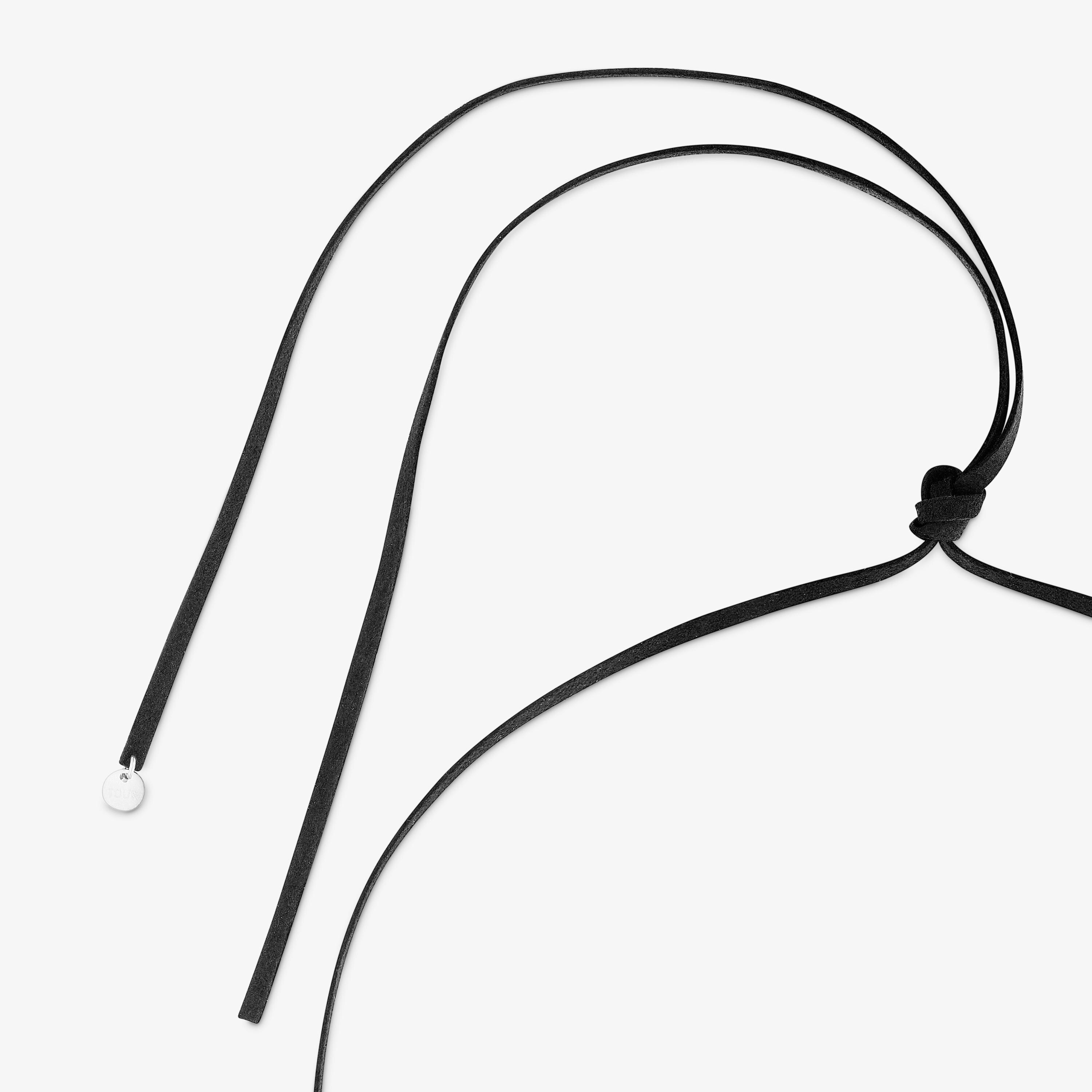 Long 40-mm steel and black cord Necklace TOUS Kaos