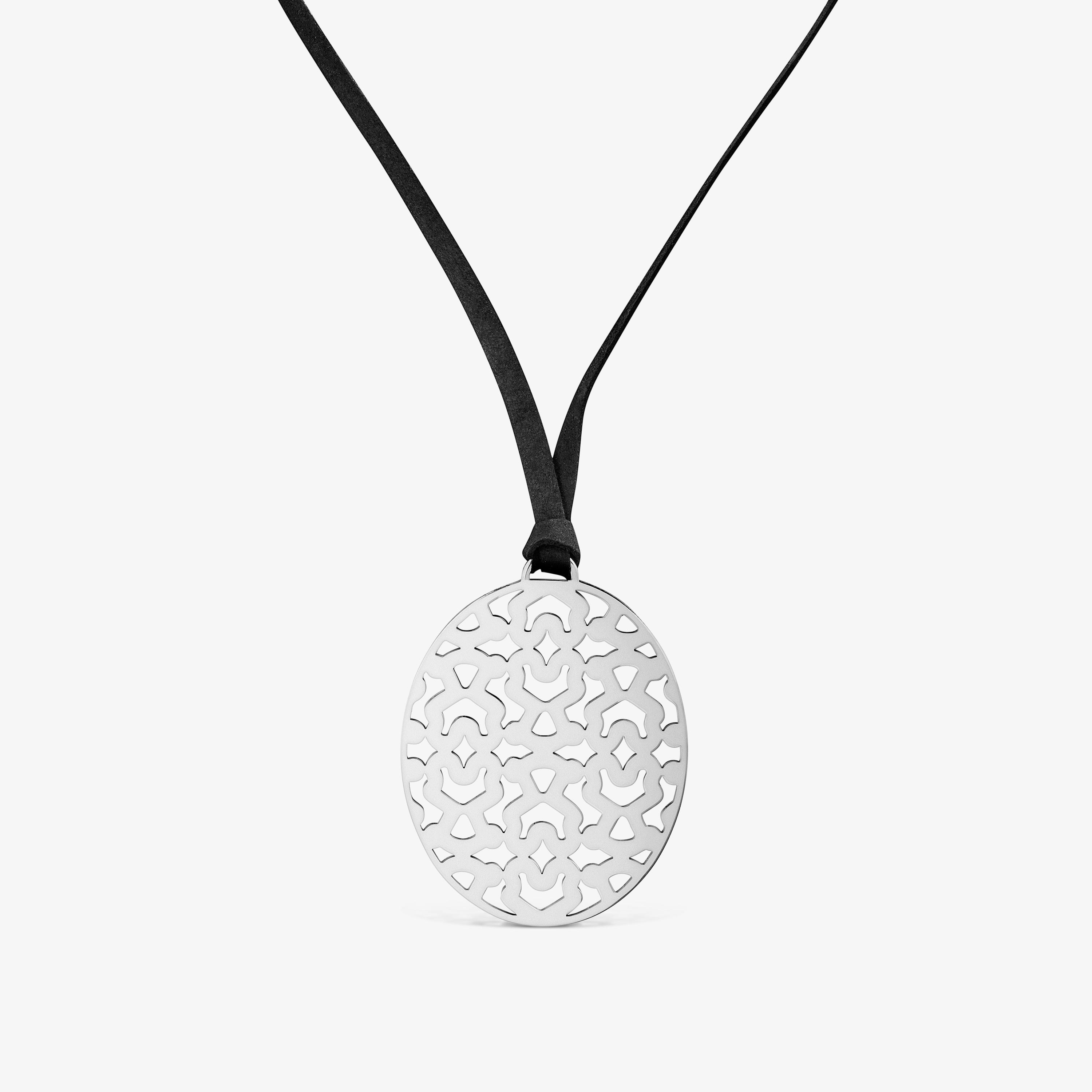 Long 60-mm steel and black cord Necklace TOUS Kaos