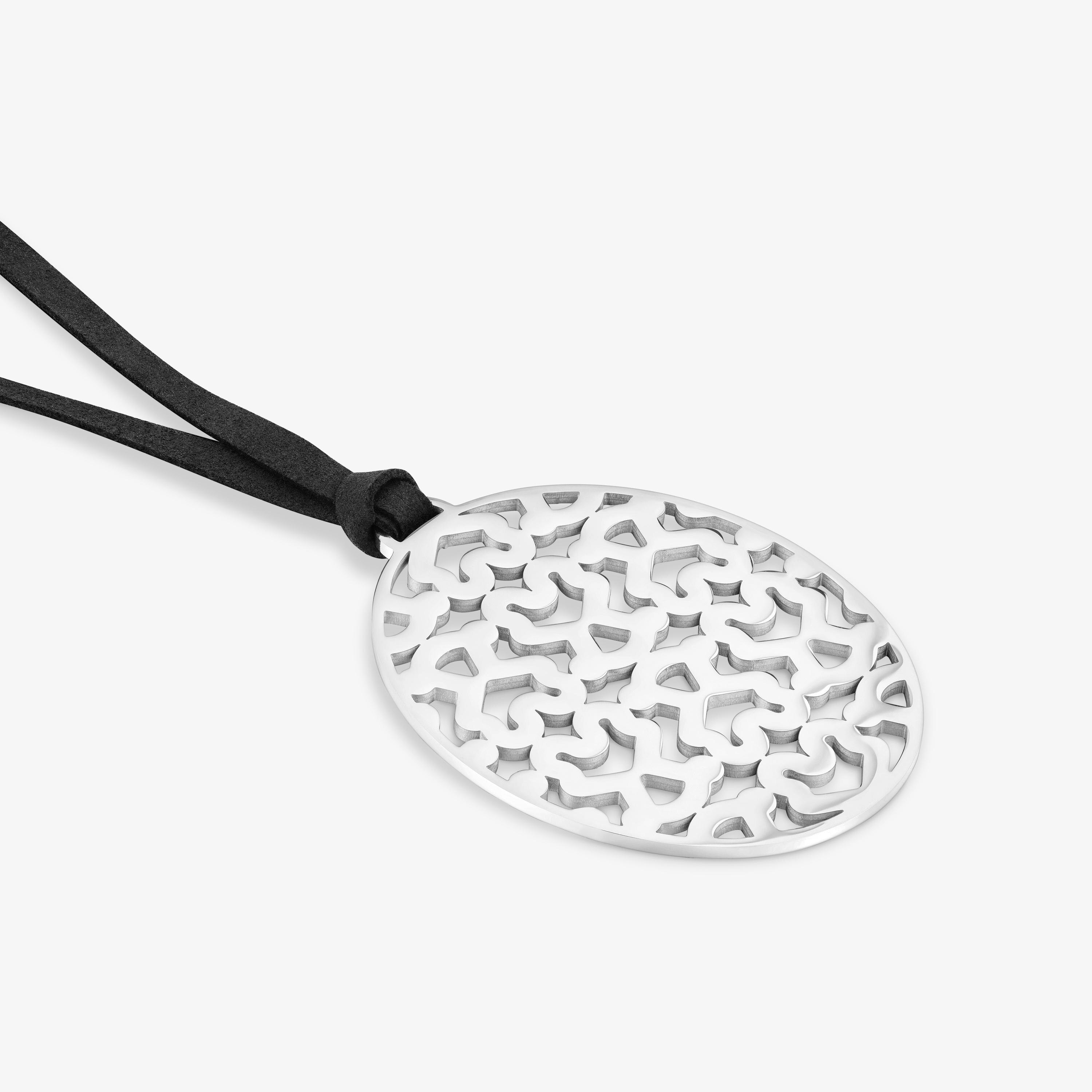 Long 60-mm steel and black cord Necklace TOUS Kaos