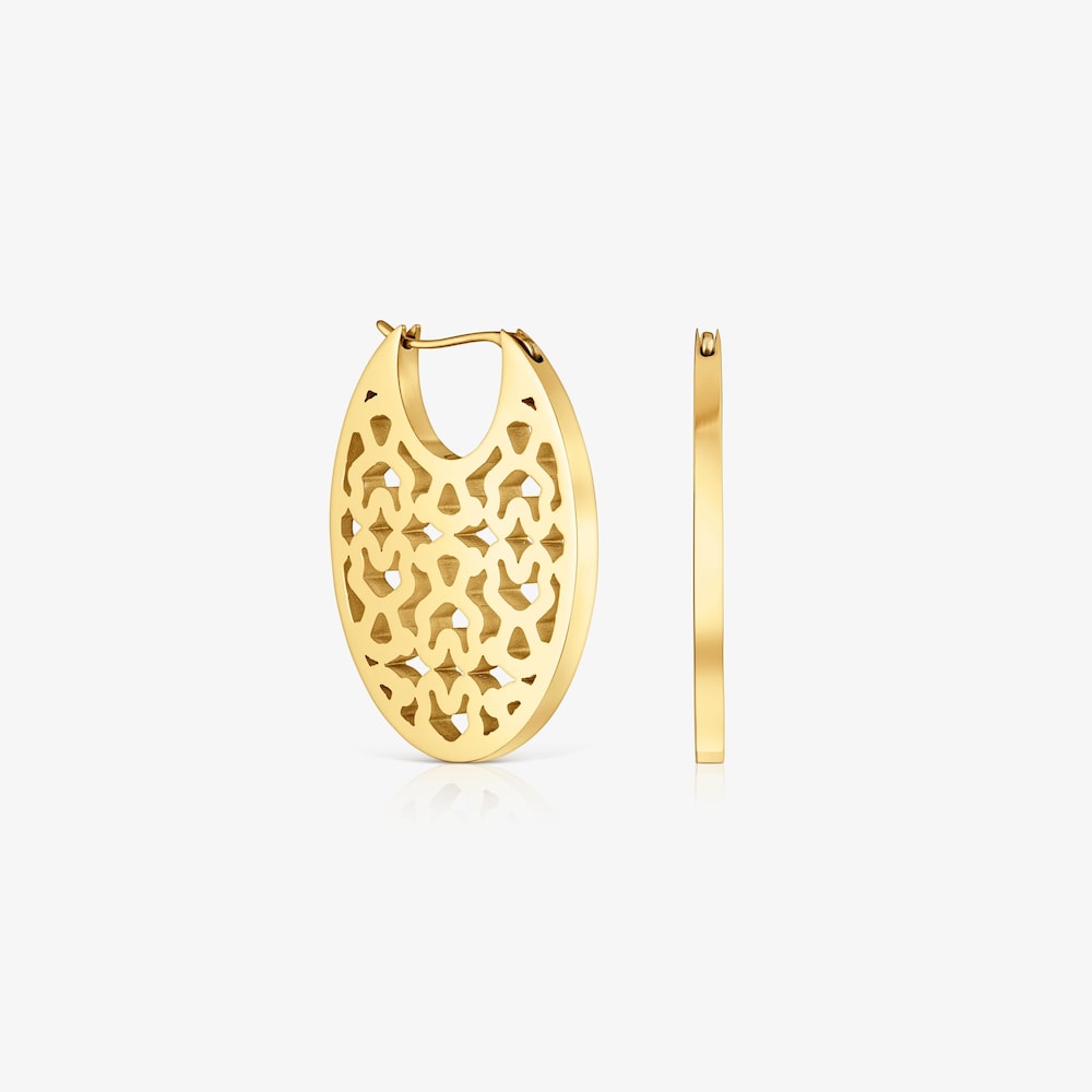 Pendientes de acero dorado 30 mm Kaos