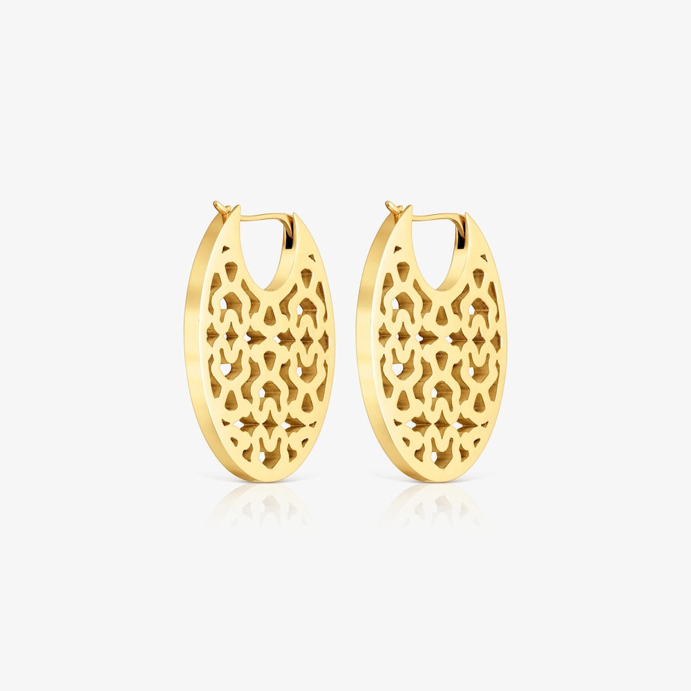 Pendientes de acero dorado 30 mm Kaos