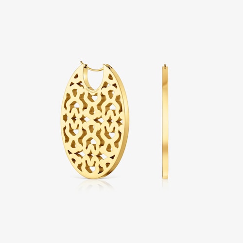 Pendientes de acero dorado 40 mm Kaos