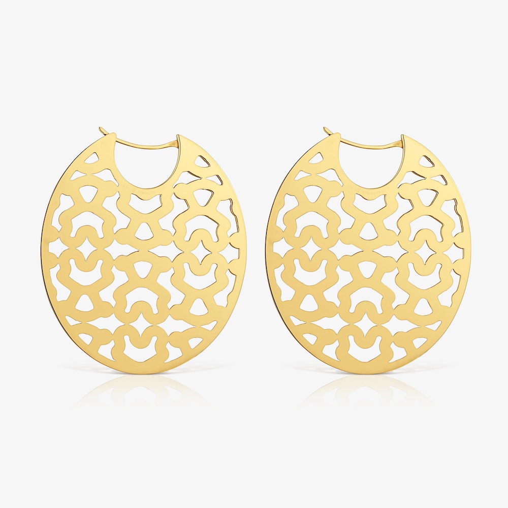Pendientes de acero dorado 40 mm Kaos