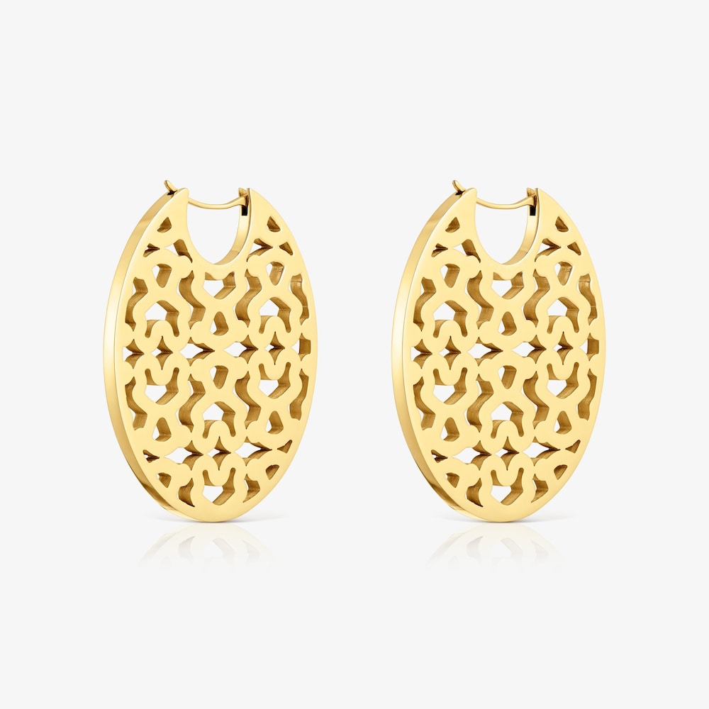 Pendientes de acero dorado 40 mm Kaos