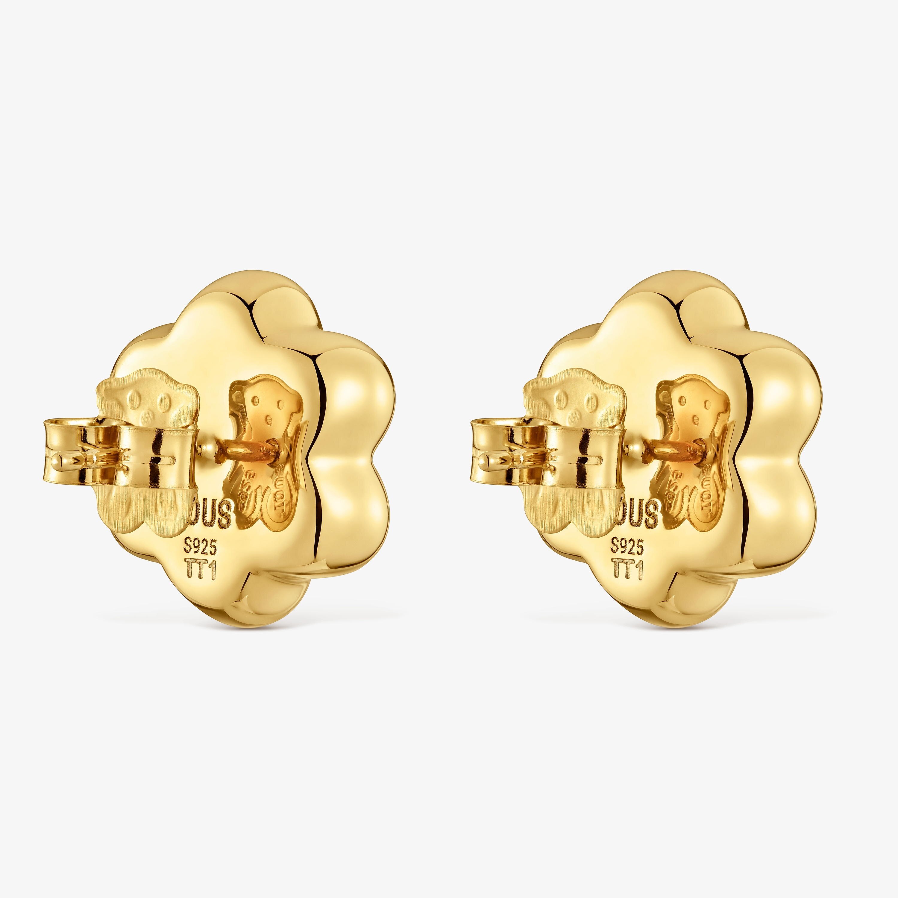 TOUS K18 ピアス 15mm大の18ktゴールドコーティングのフラワーピアス TOUS Bold Motif