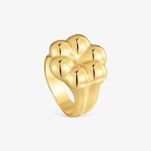 18kt gold vermeil flower Signet ring TOUS Bold Motif