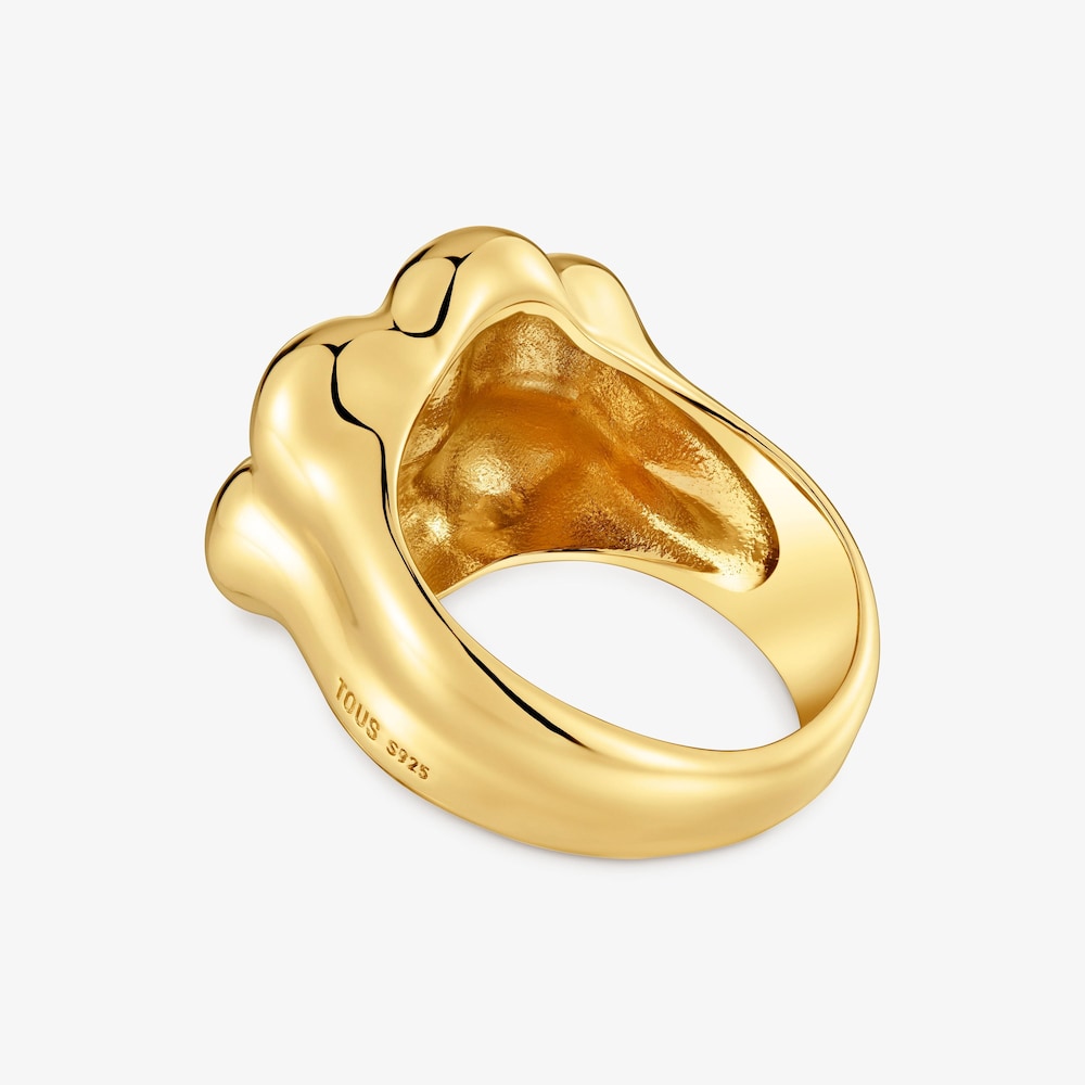 18kt gold vermeil flower Signet ring TOUS Bold Motif