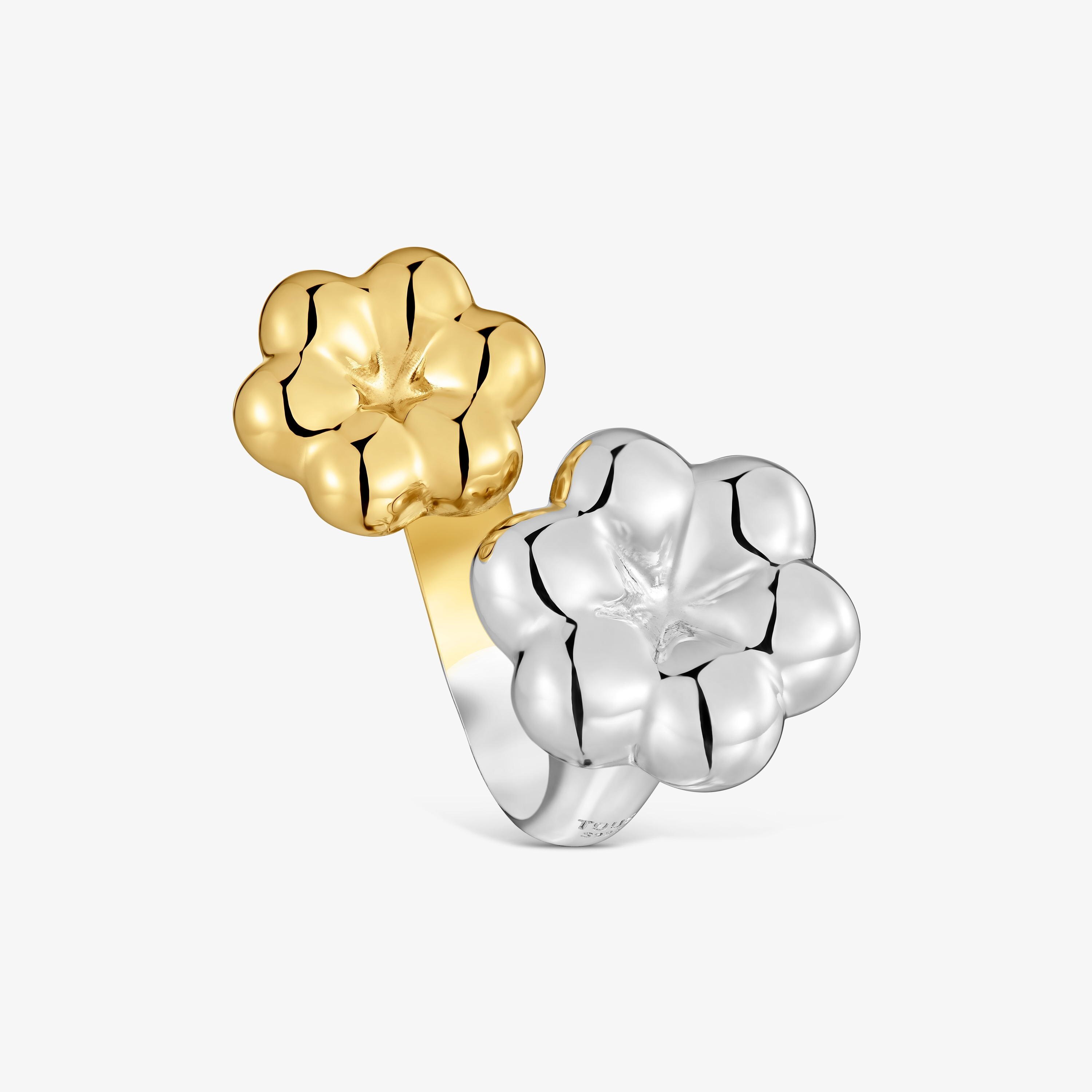 Two-tone double-flower Open ring TOUS Bold Motif | TOUS