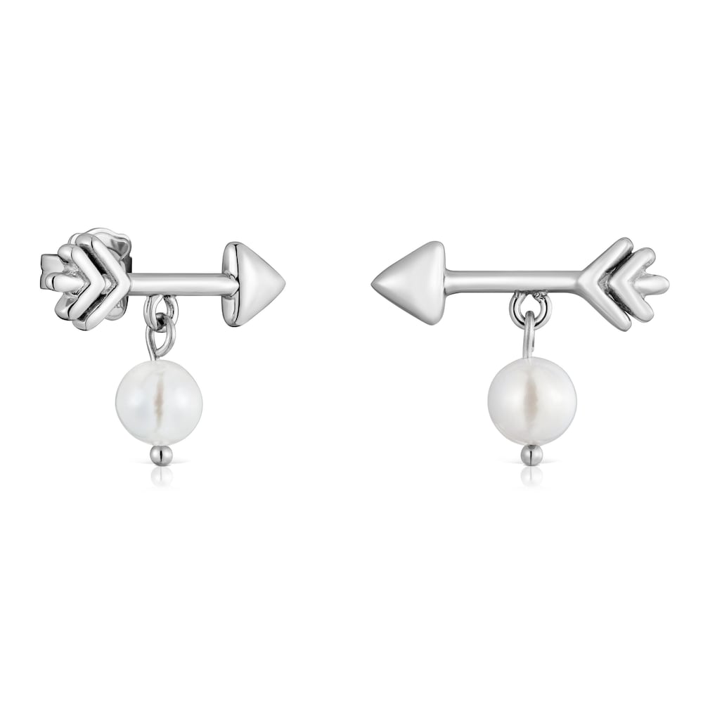 Pendientes flecha de acero y perla cultivada TOUS Charming