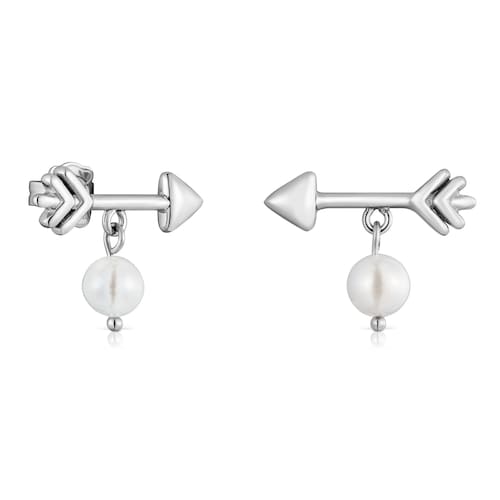 Pendientes flecha de acero y perla cultivada TOUS Charming