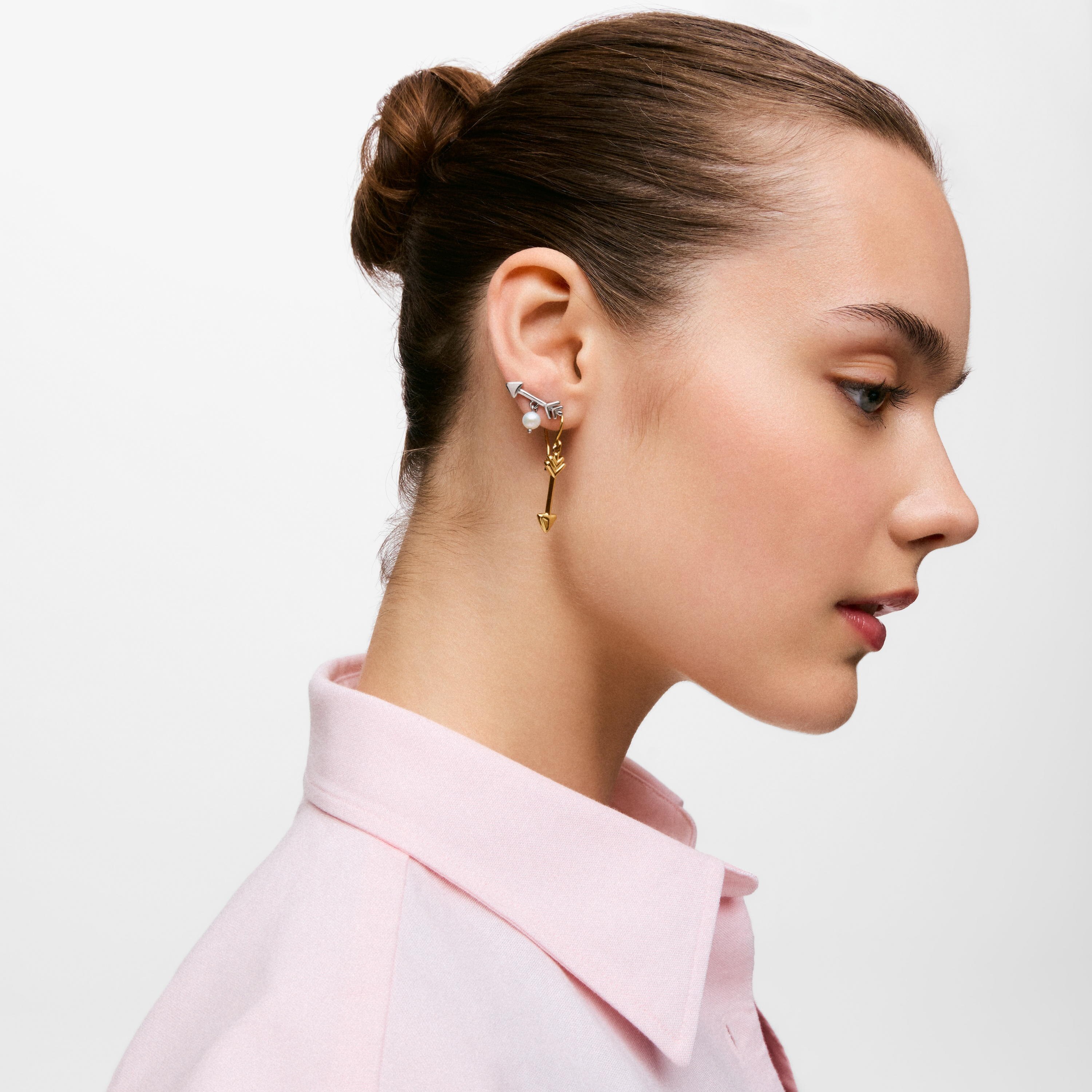 Steel and cultured pearl Arrow earrings TOUS Charming