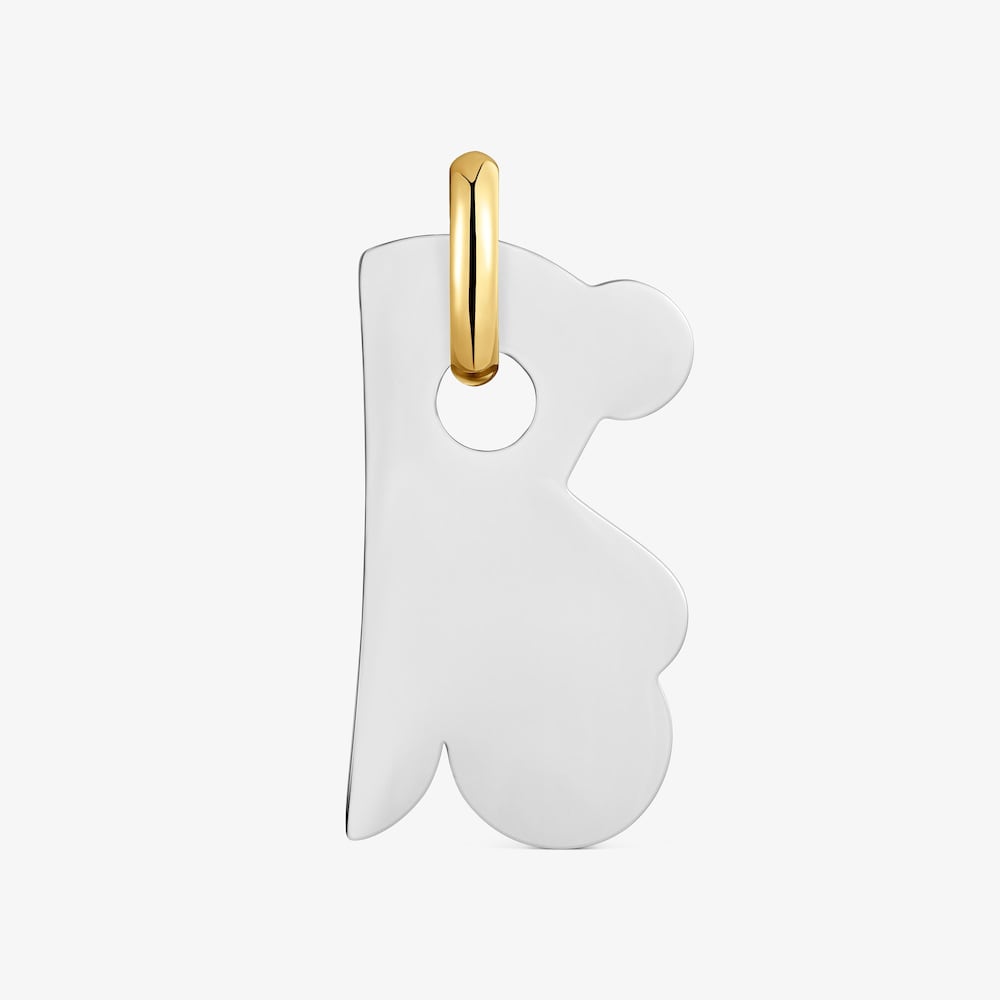 16&nbsp;mm two-tone steel bear Pendant TOUS Half Bear