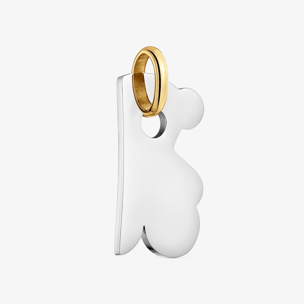 16&nbsp;mm two-tone steel bear Pendant TOUS Half Bear