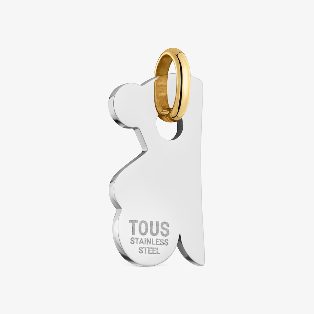 16&nbsp;mm two-tone steel bear Pendant TOUS Half Bear