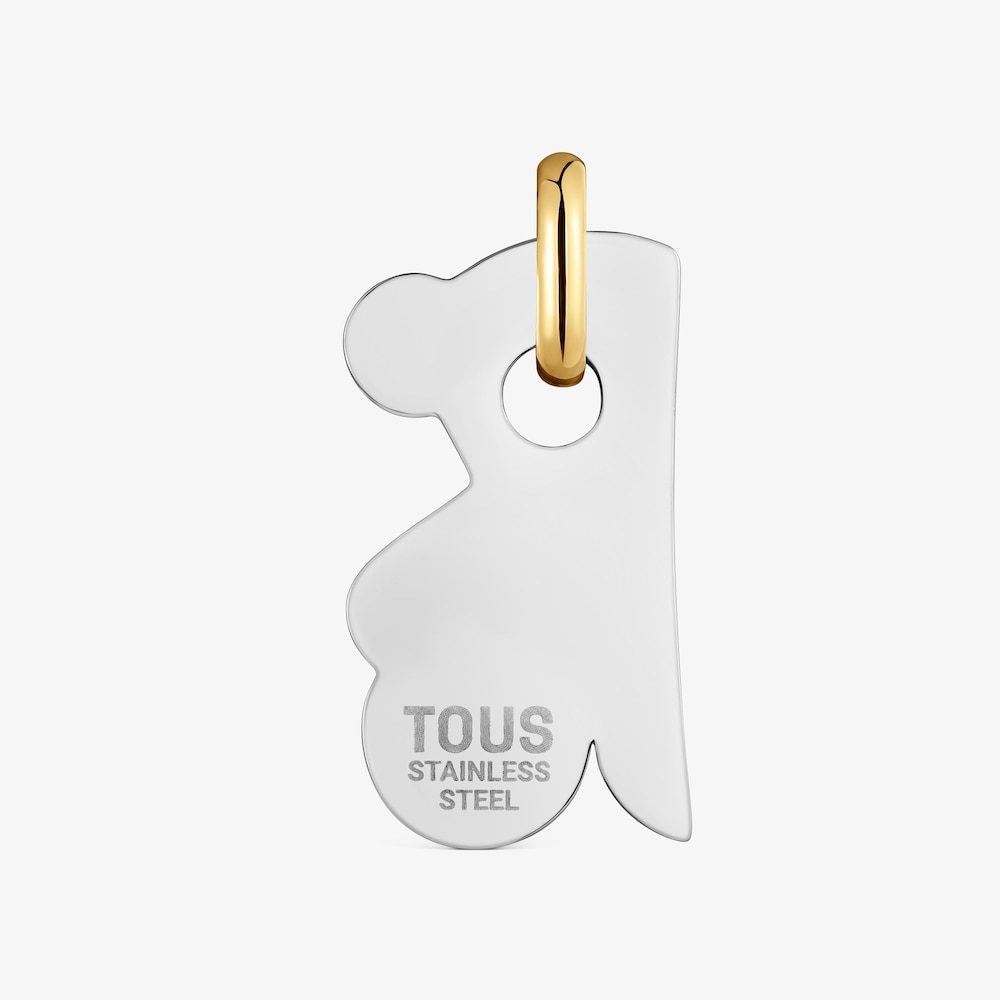 16&nbsp;mm two-tone steel bear Pendant TOUS Half Bear