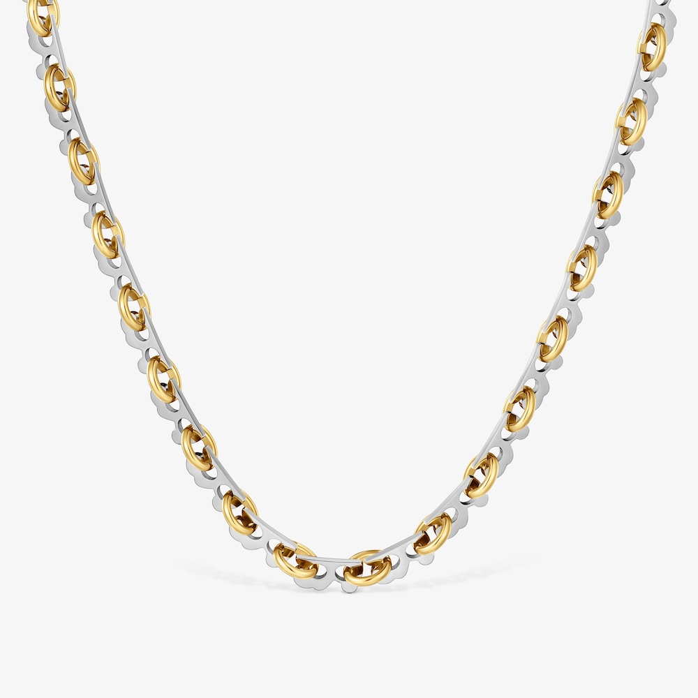 Short two-tone steel Necklace TOUS Half Bear