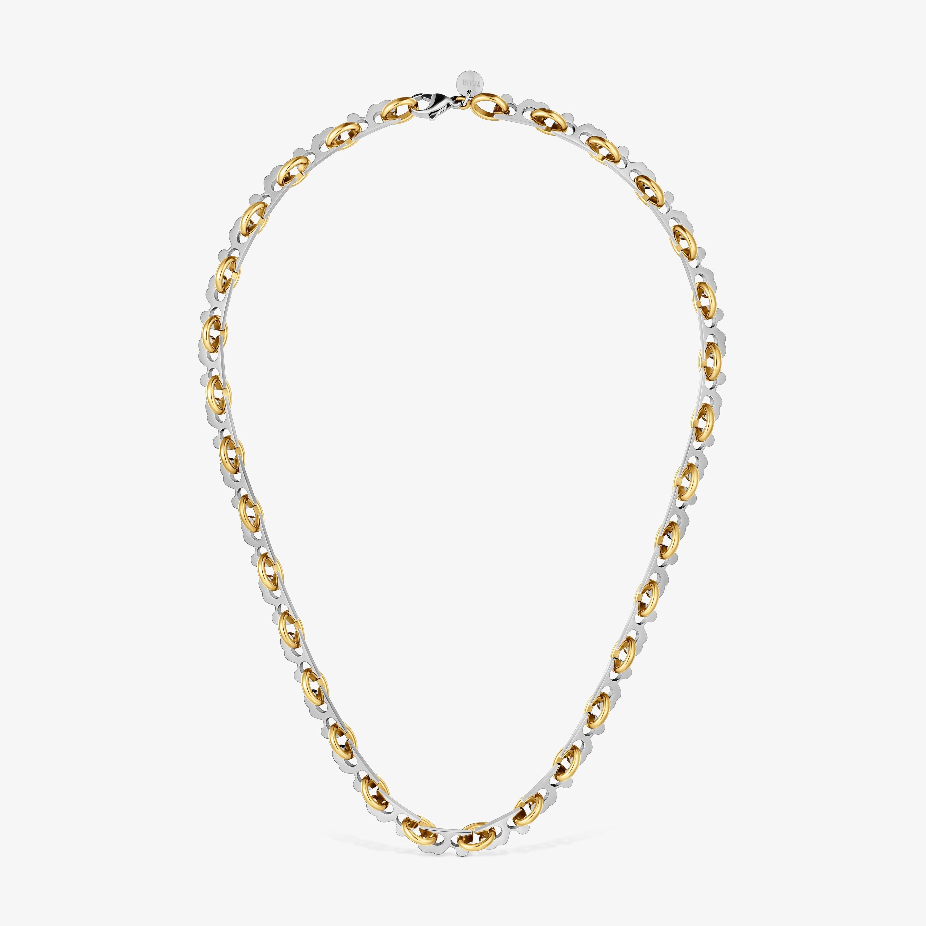 Short two-tone steel Necklace TOUS Half Bear