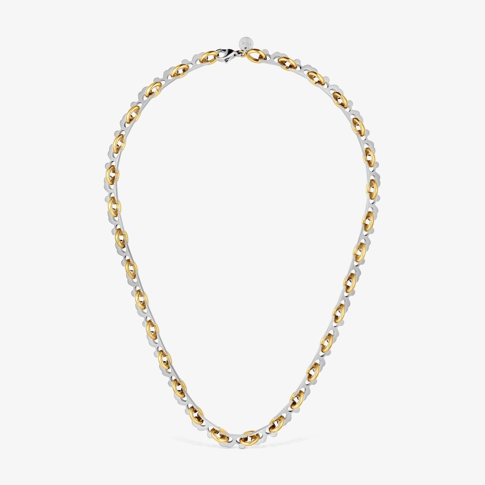 Short two-tone steel Necklace TOUS Half Bear