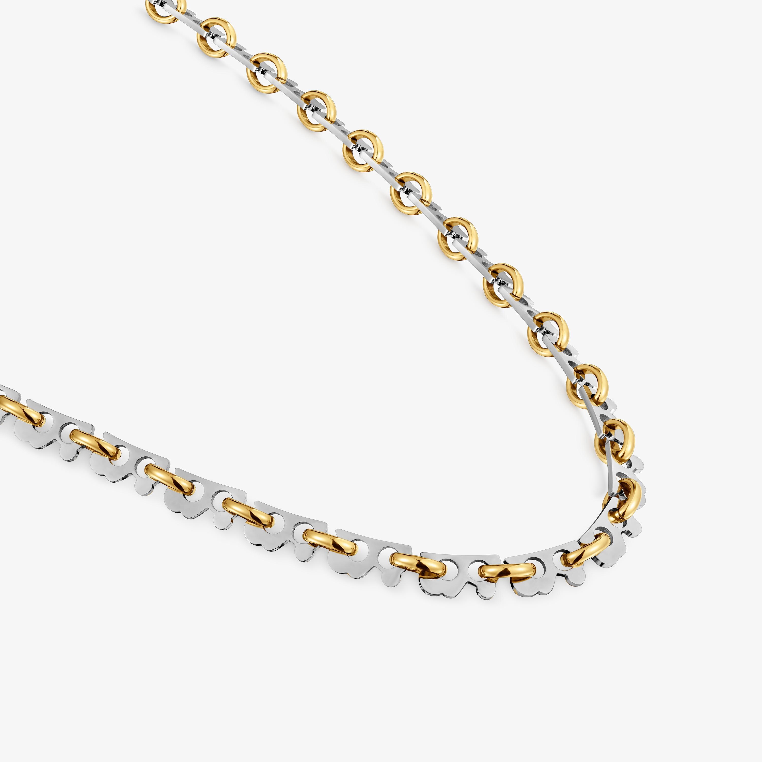 Short two-tone steel Necklace TOUS Half Bear