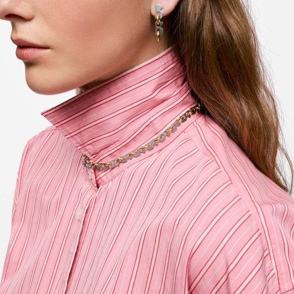 Short two-tone steel Necklace TOUS Half Bear