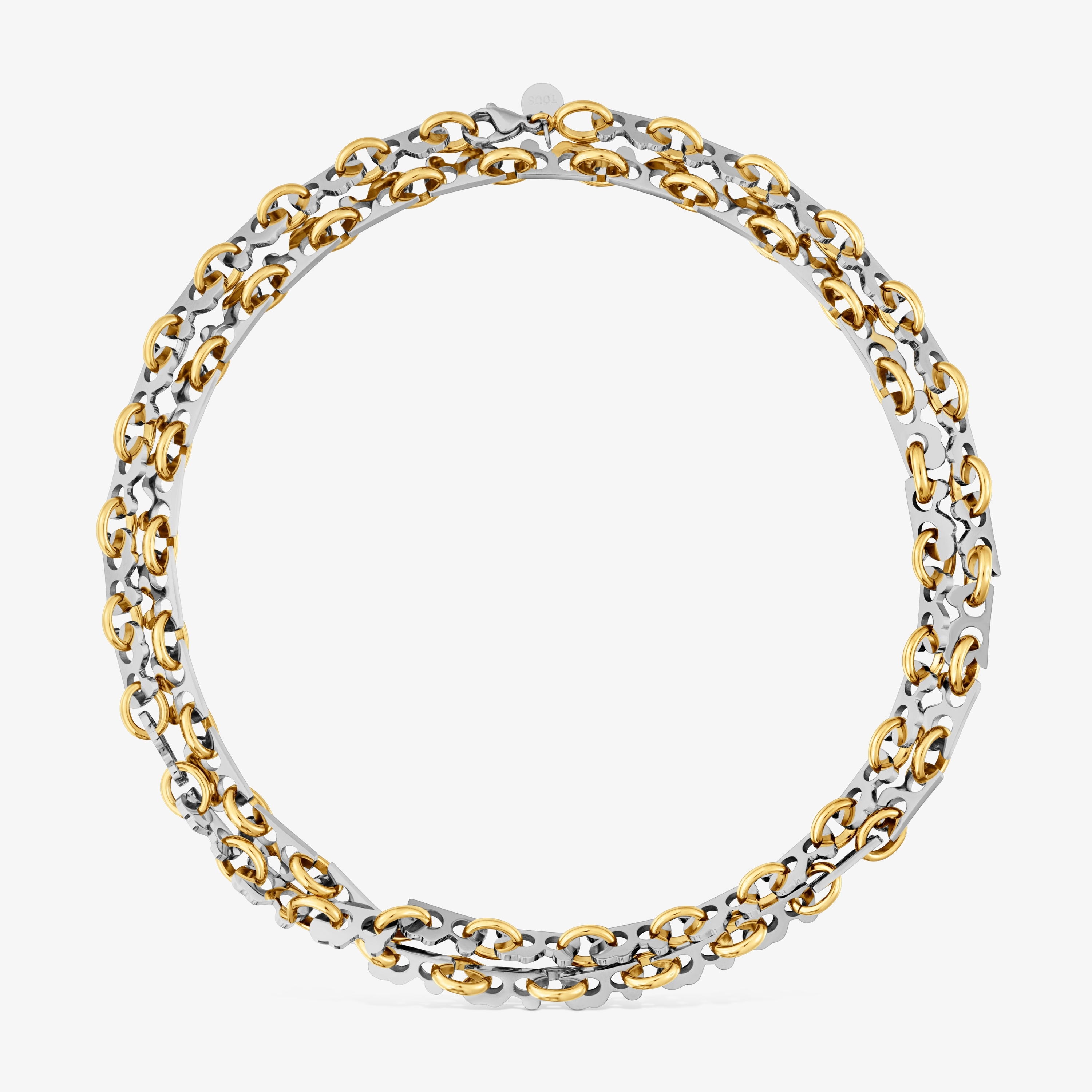 Long two-tone steel Necklace TOUS Half Bear