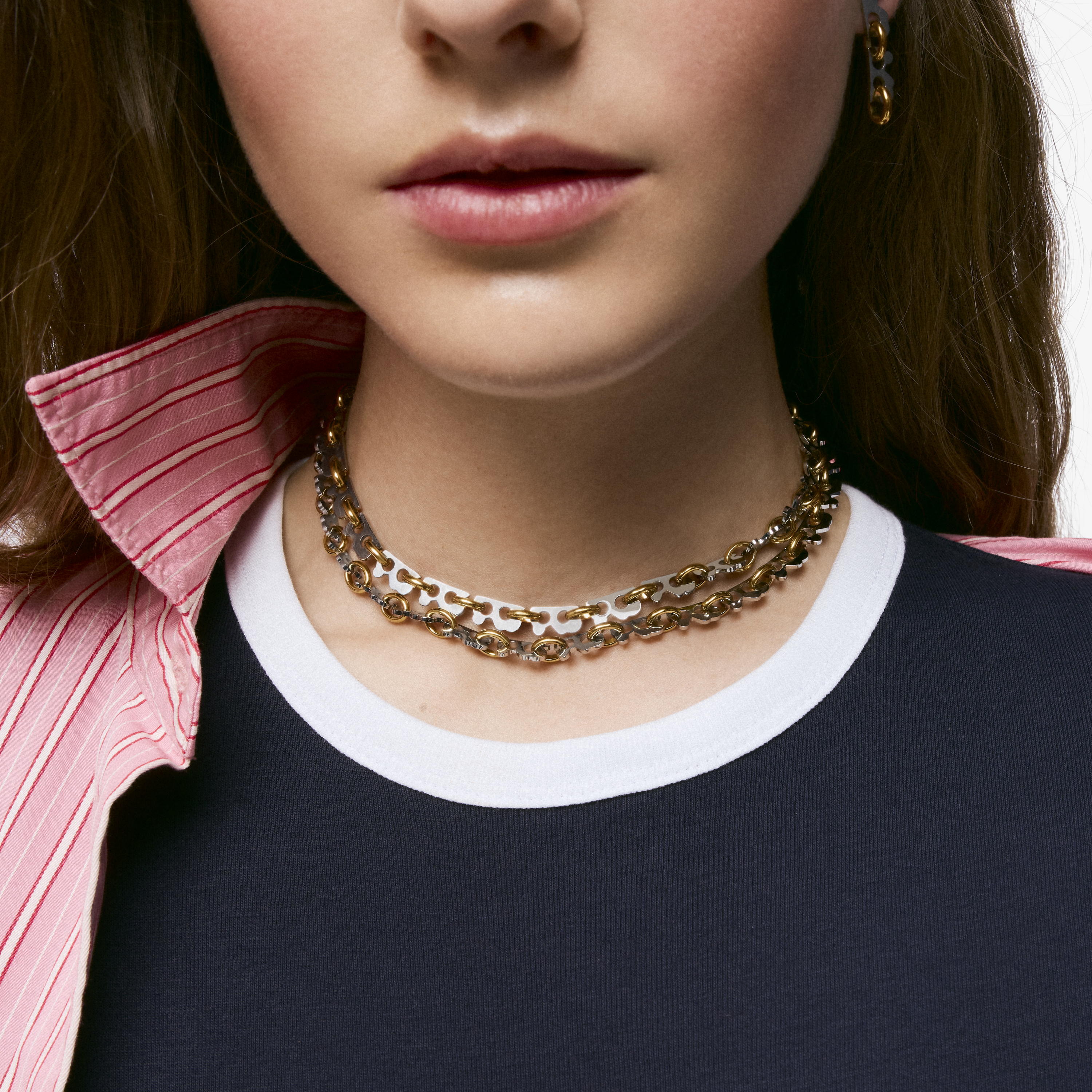 Long two-tone steel Necklace TOUS Half Bear