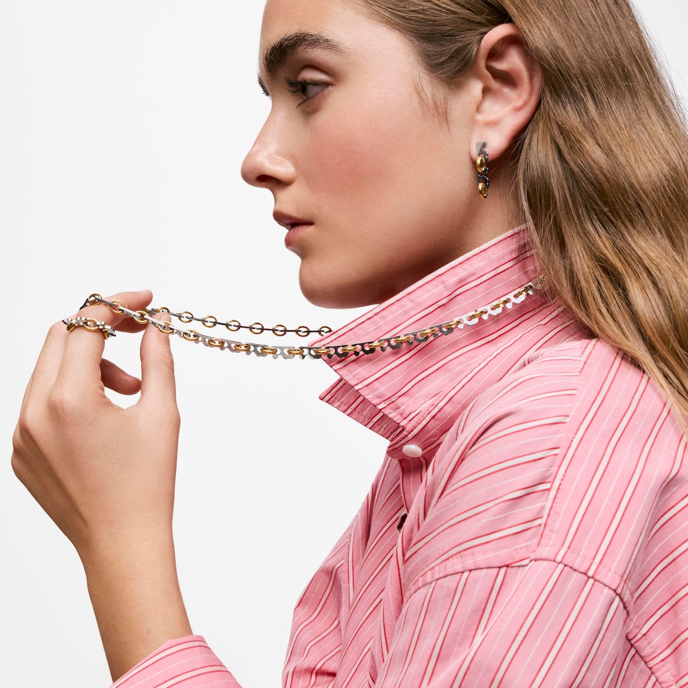 Long two-tone steel Necklace TOUS Half Bear