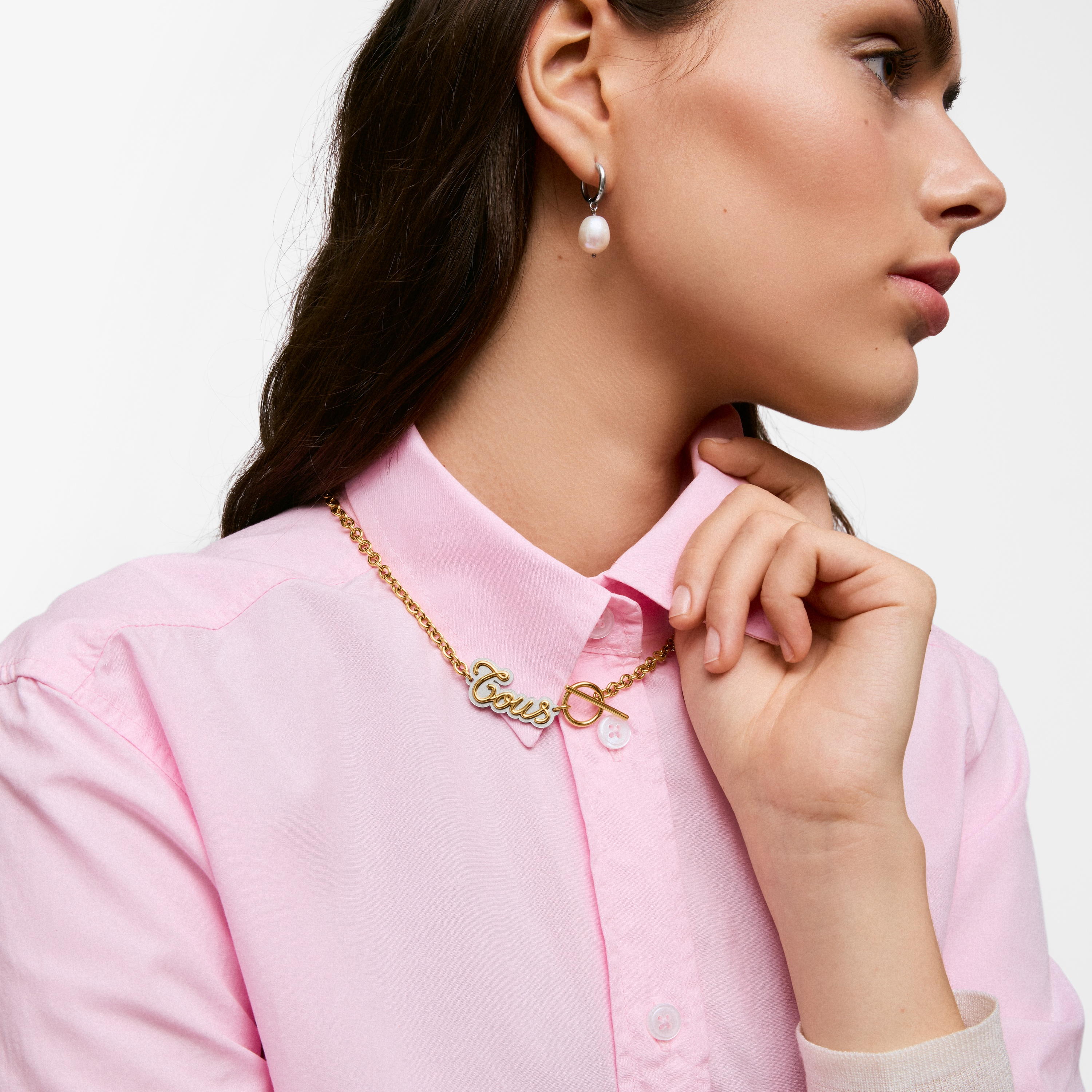 Two-tone steel Necklace TOUS Charming