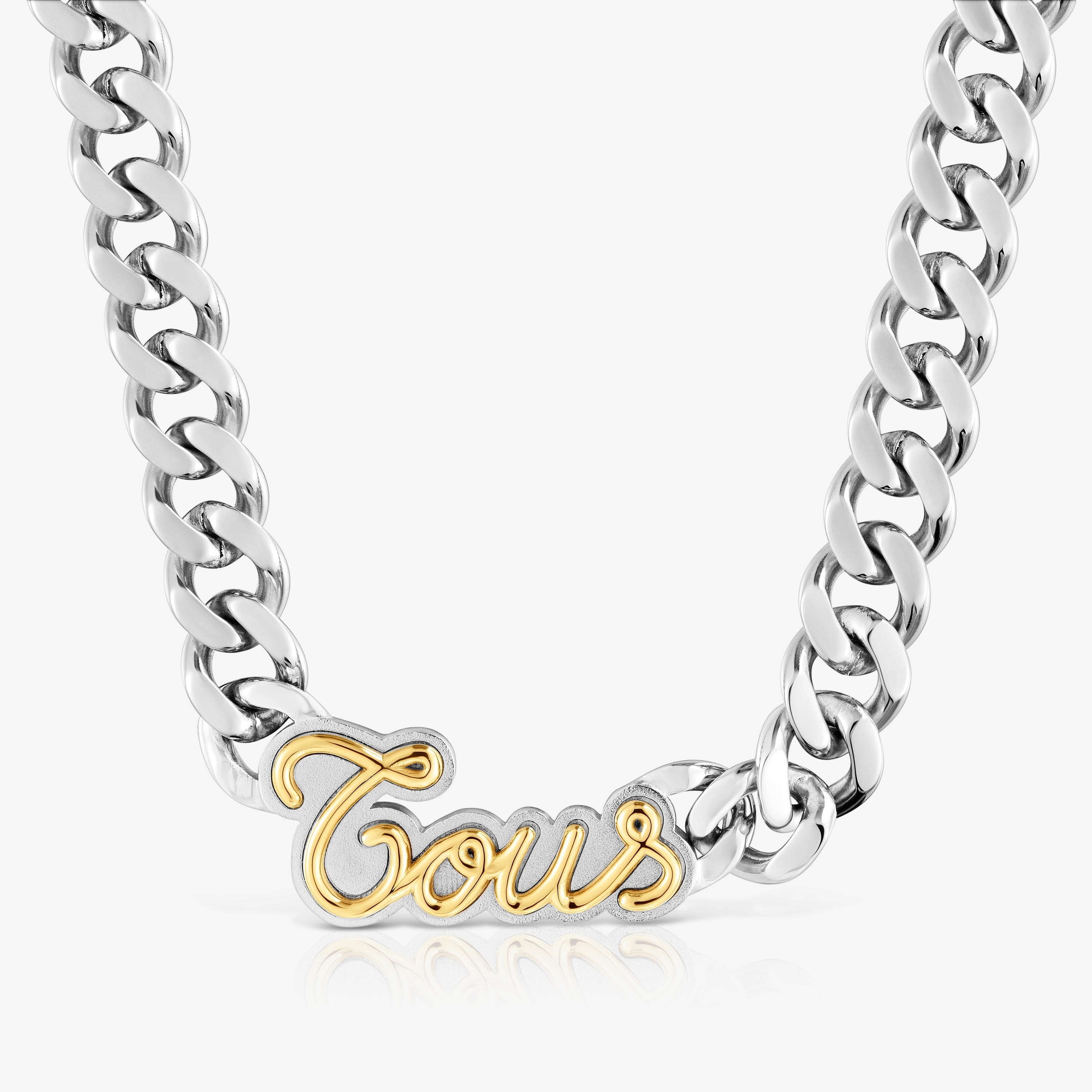 Two-tone steel curb chain Necklace TOUS Charming