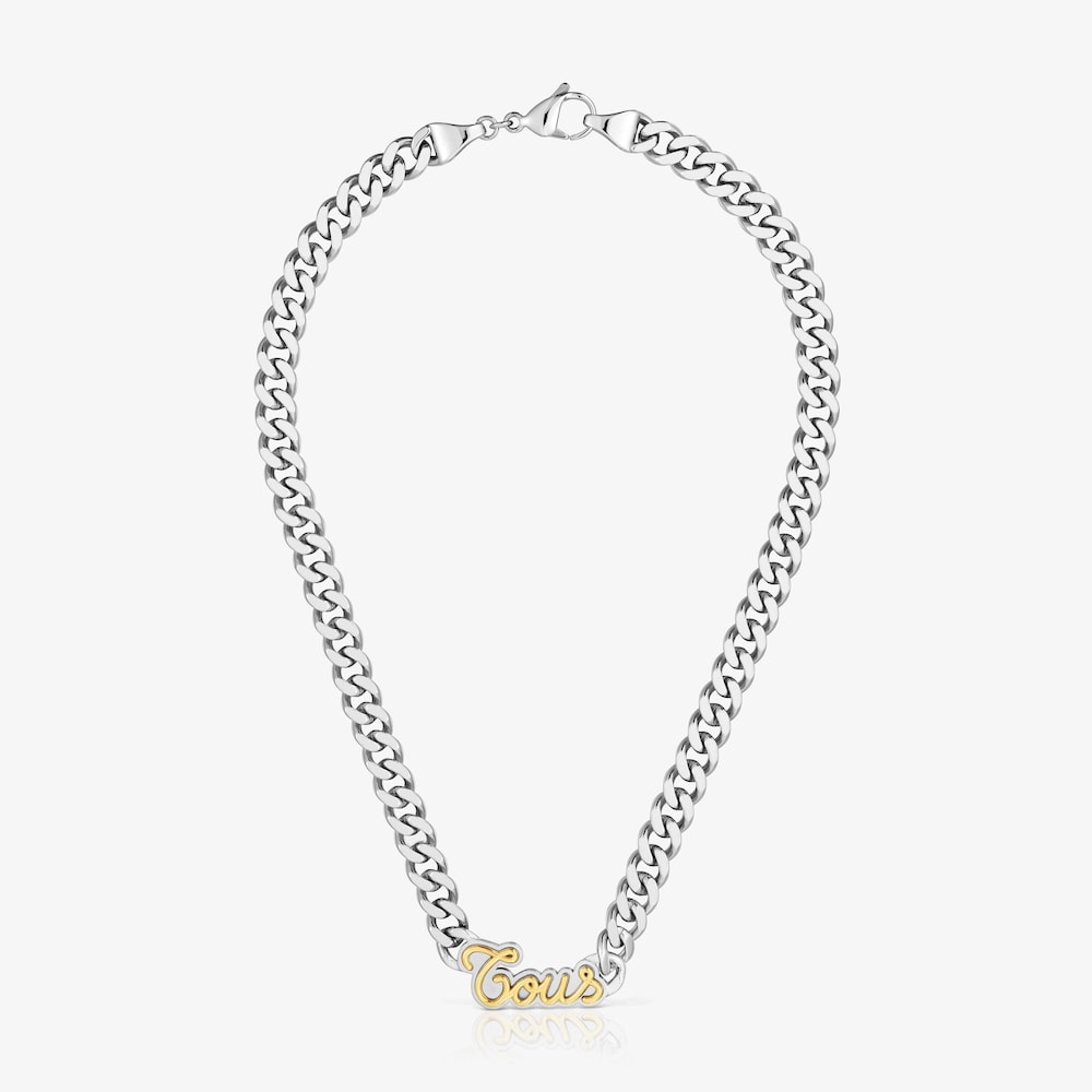 Collar cadena barbada de acero bicolor TOUS Charming
