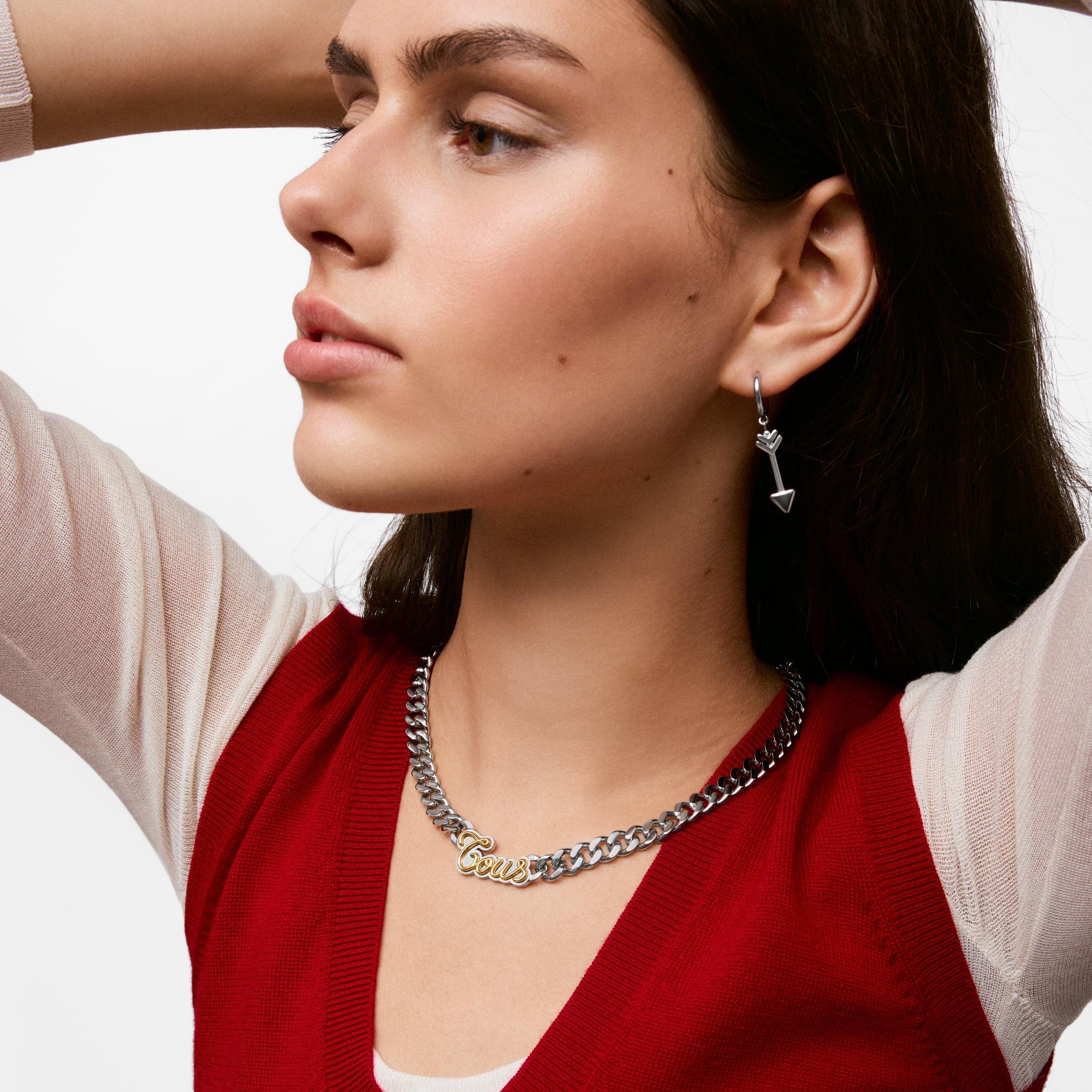 Two-tone steel curb chain Necklace TOUS Charming