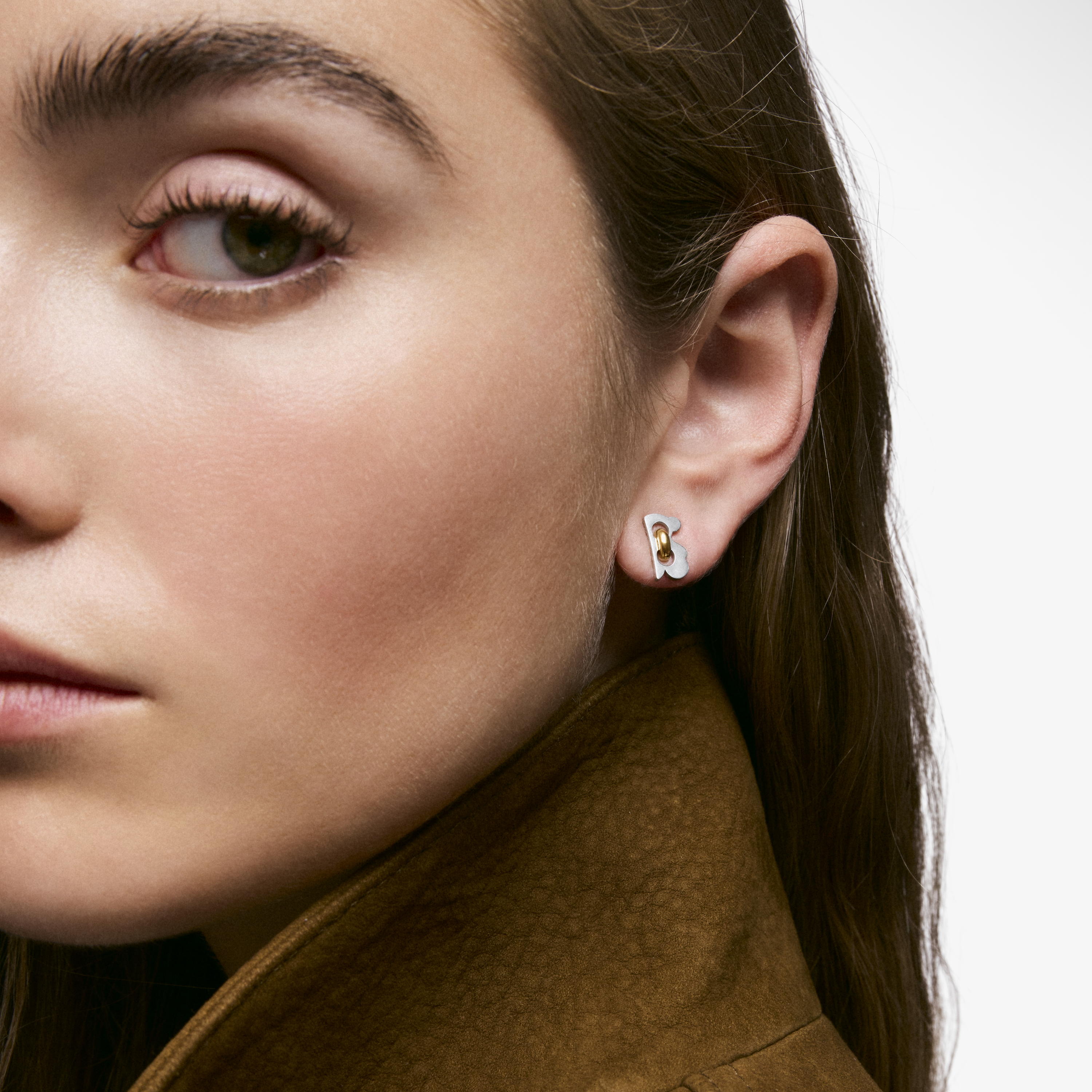 12 mm two-tone steel bear Earrings TOUS Half Bear