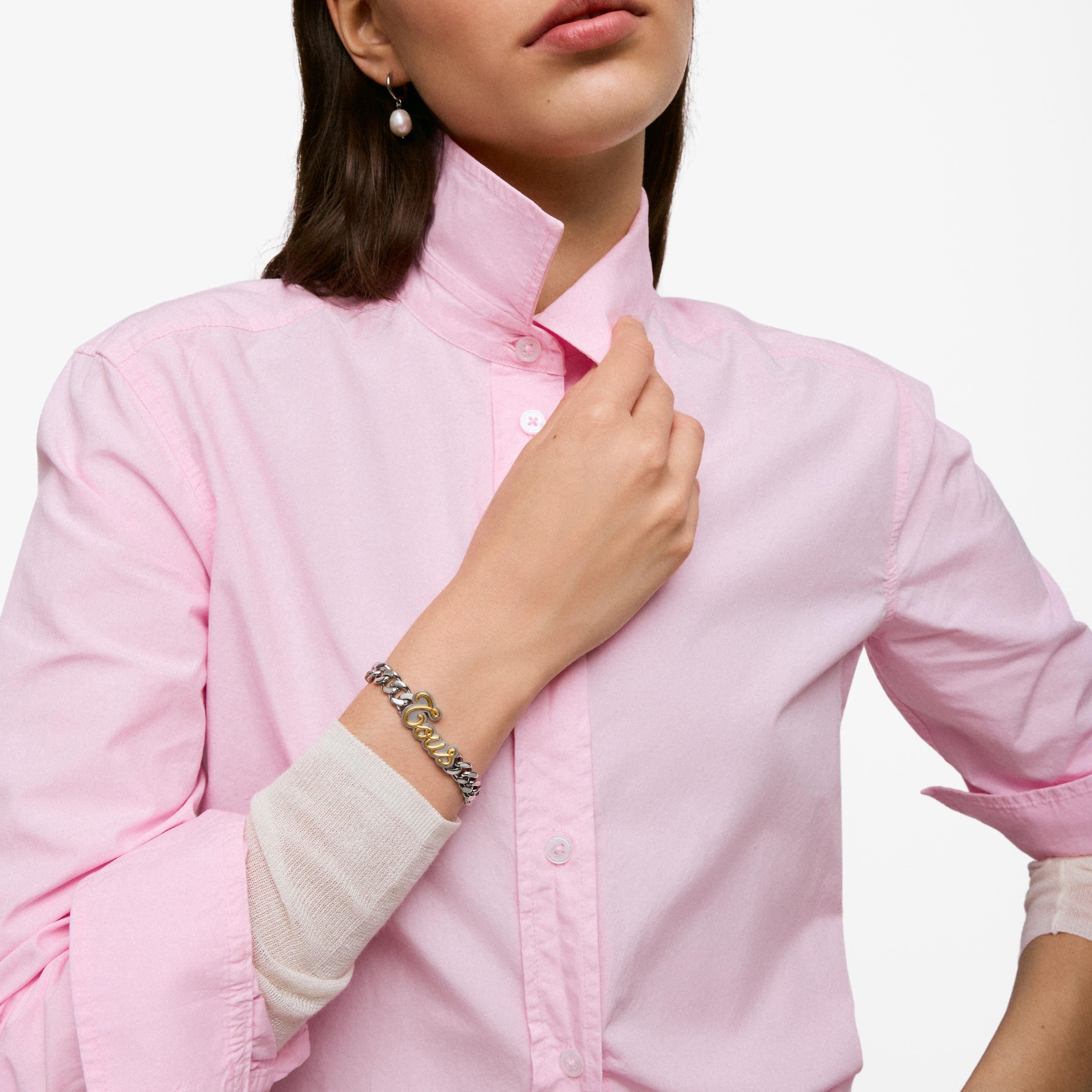 Two-tone steel curb chain Bracelet TOUS Charming