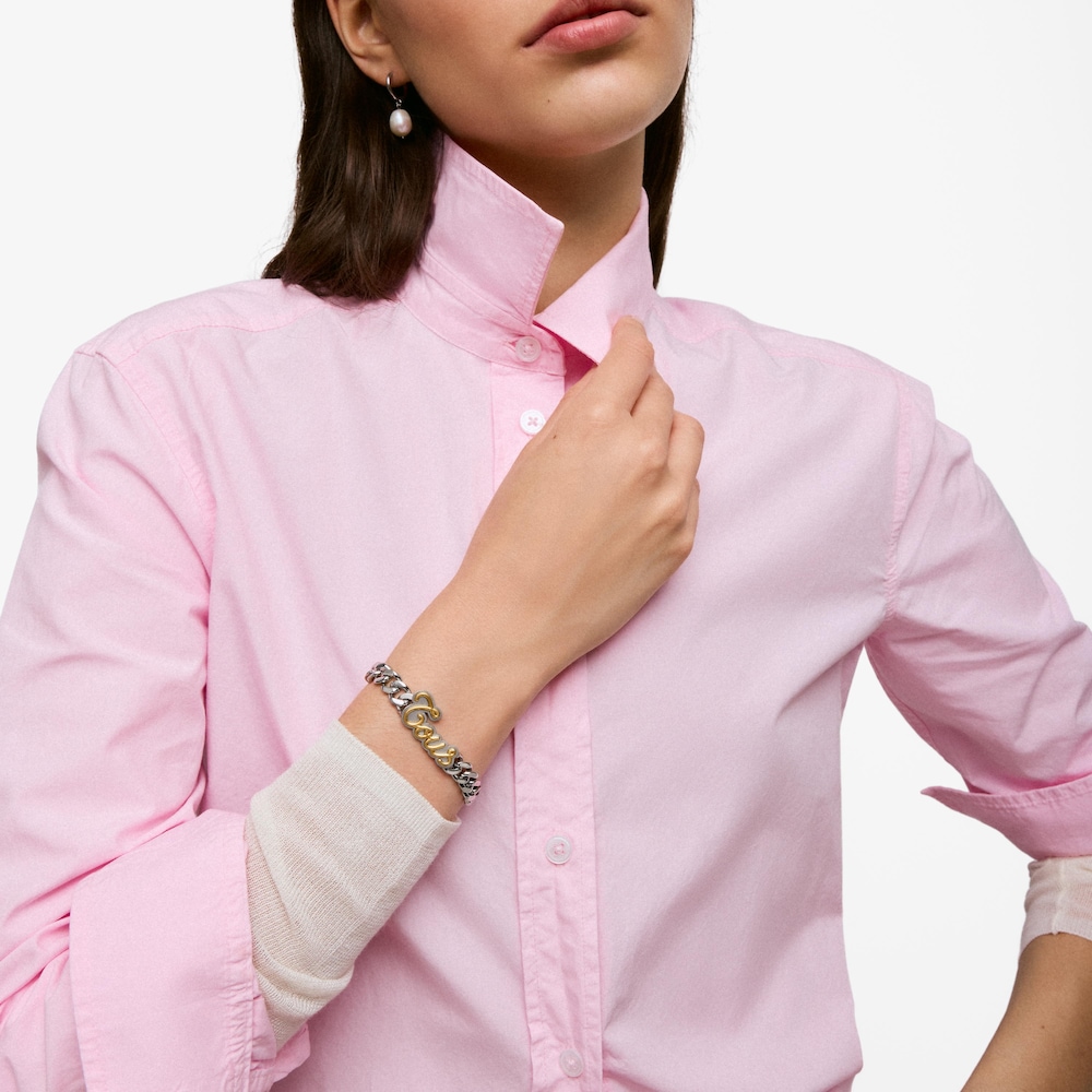 Pulsera cadena barbada de acero bicolor TOUS Charming