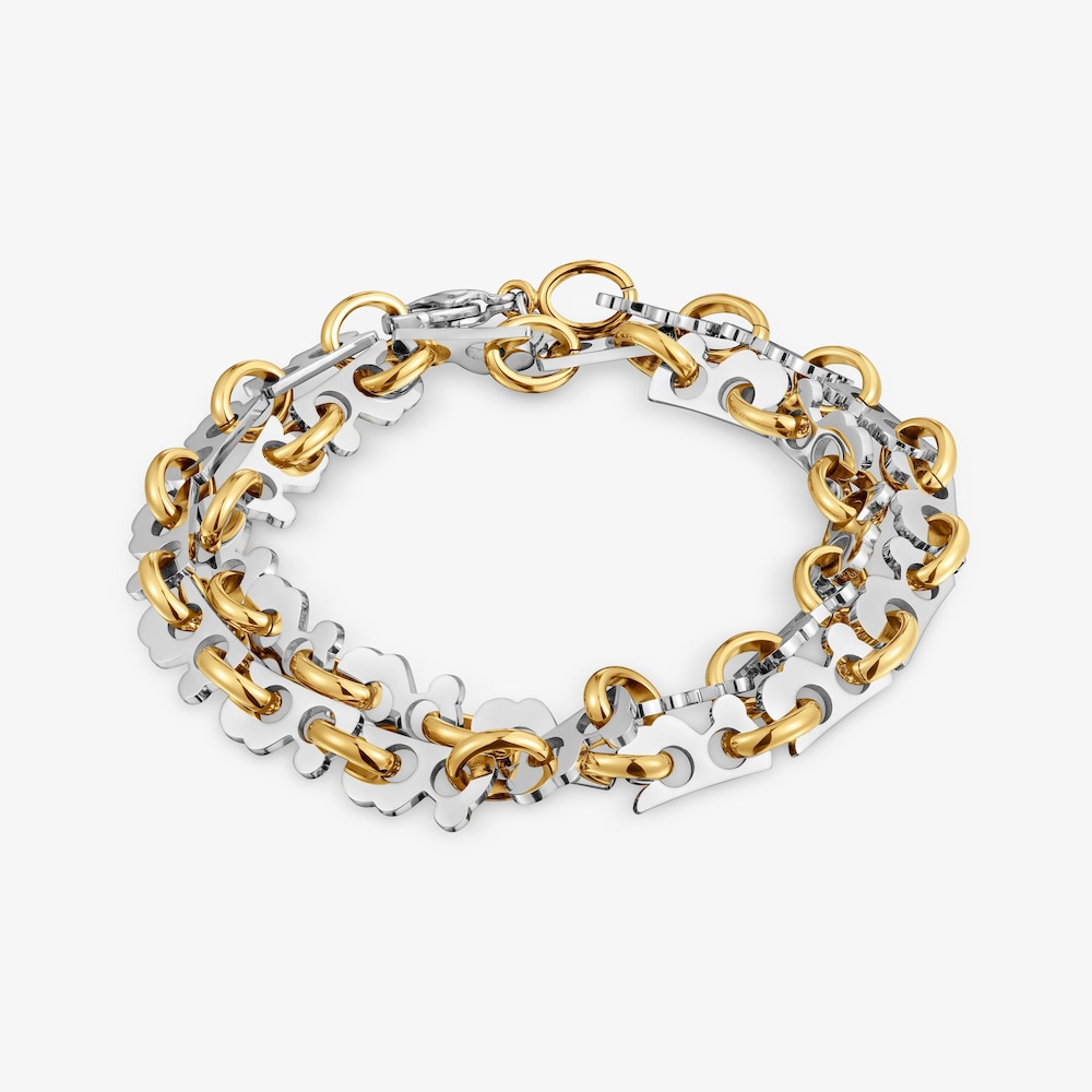 Two-tone steel double Bracelet TOUS Half Bear