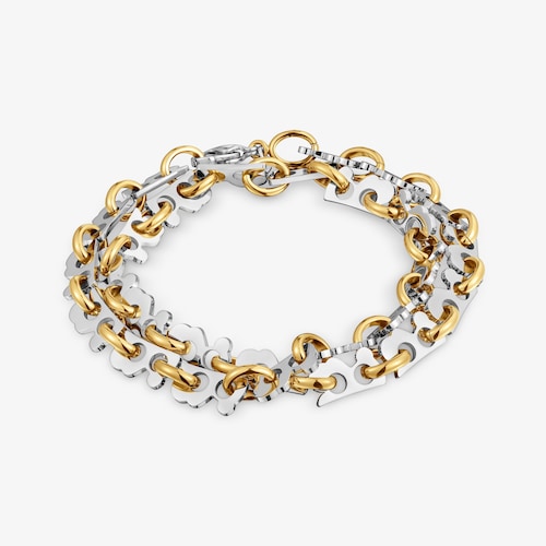 Two-tone steel double Bracelet TOUS Half Bear