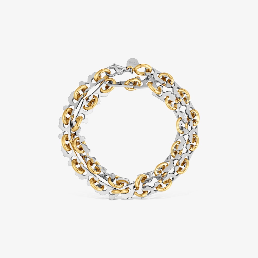 Two-tone steel double Bracelet TOUS Half Bear