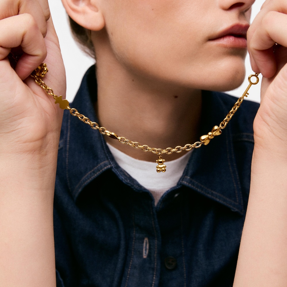 Collar de acero dorado y motivos TOUS Charming