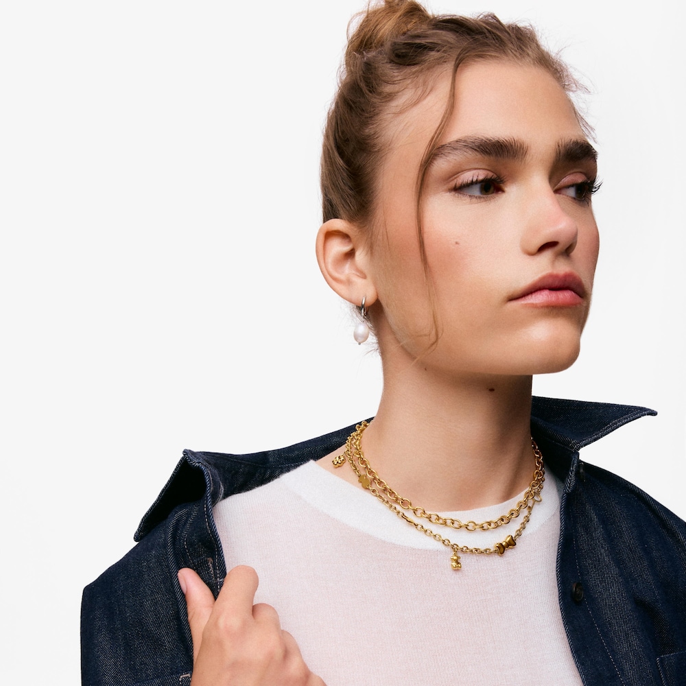 Collar de acero dorado y motivos TOUS Charming