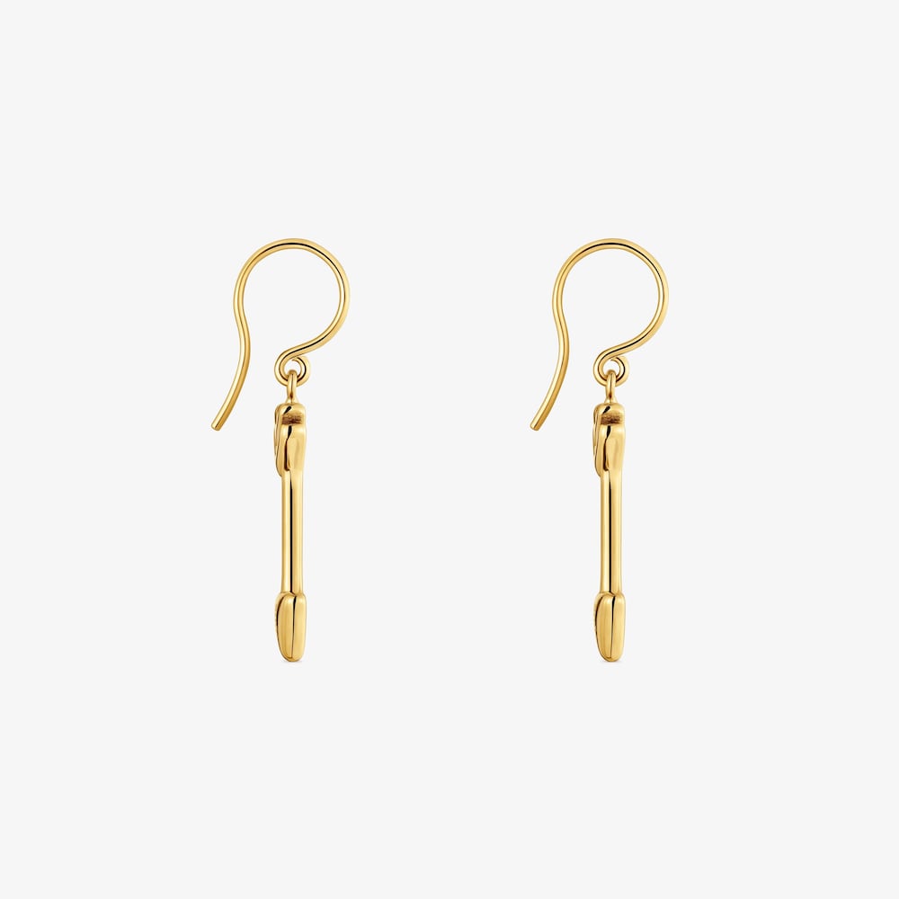 Pendientes flecha de acero dorado TOUS Charming